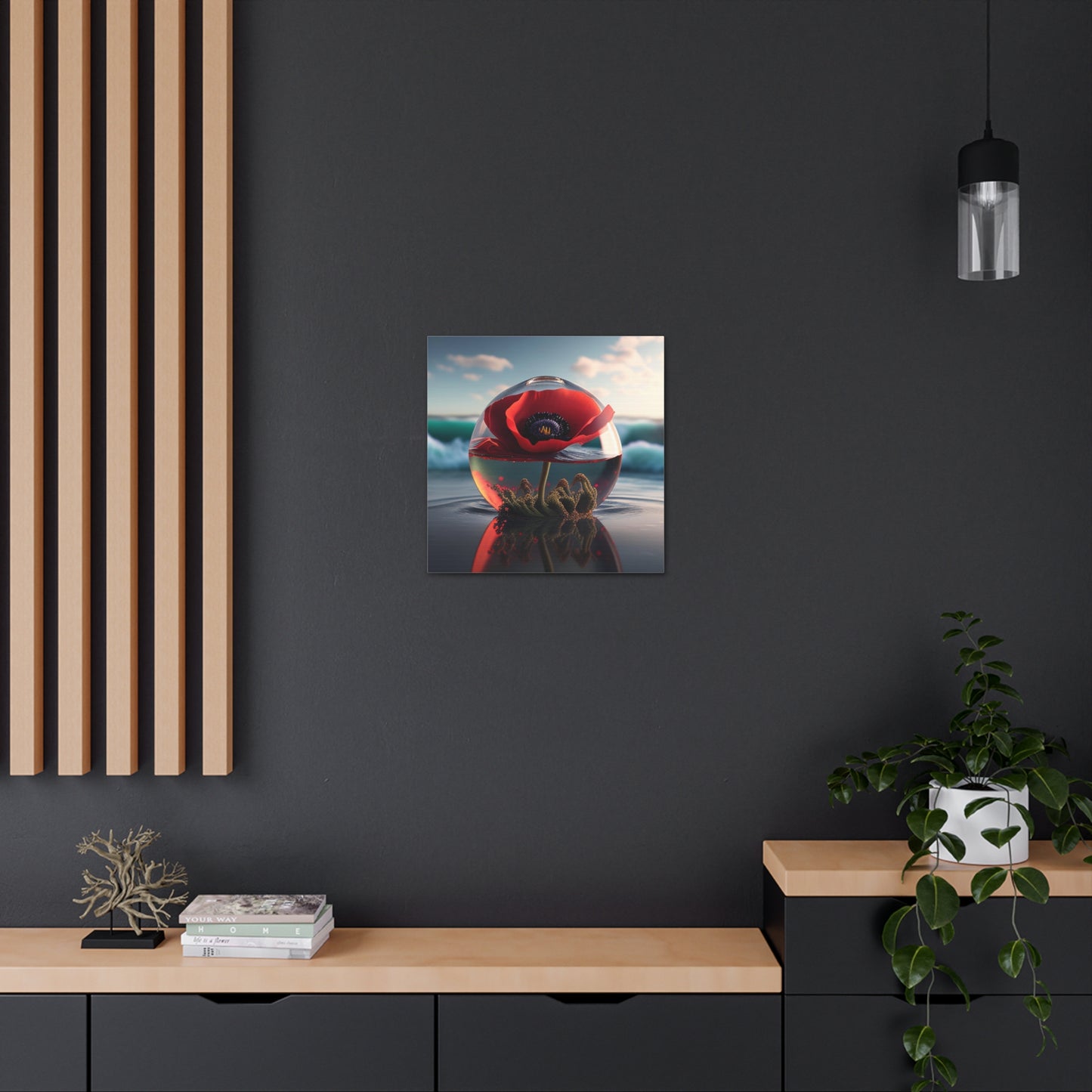 Canvas Gallery Wraps Red Anemone in a Vase 4