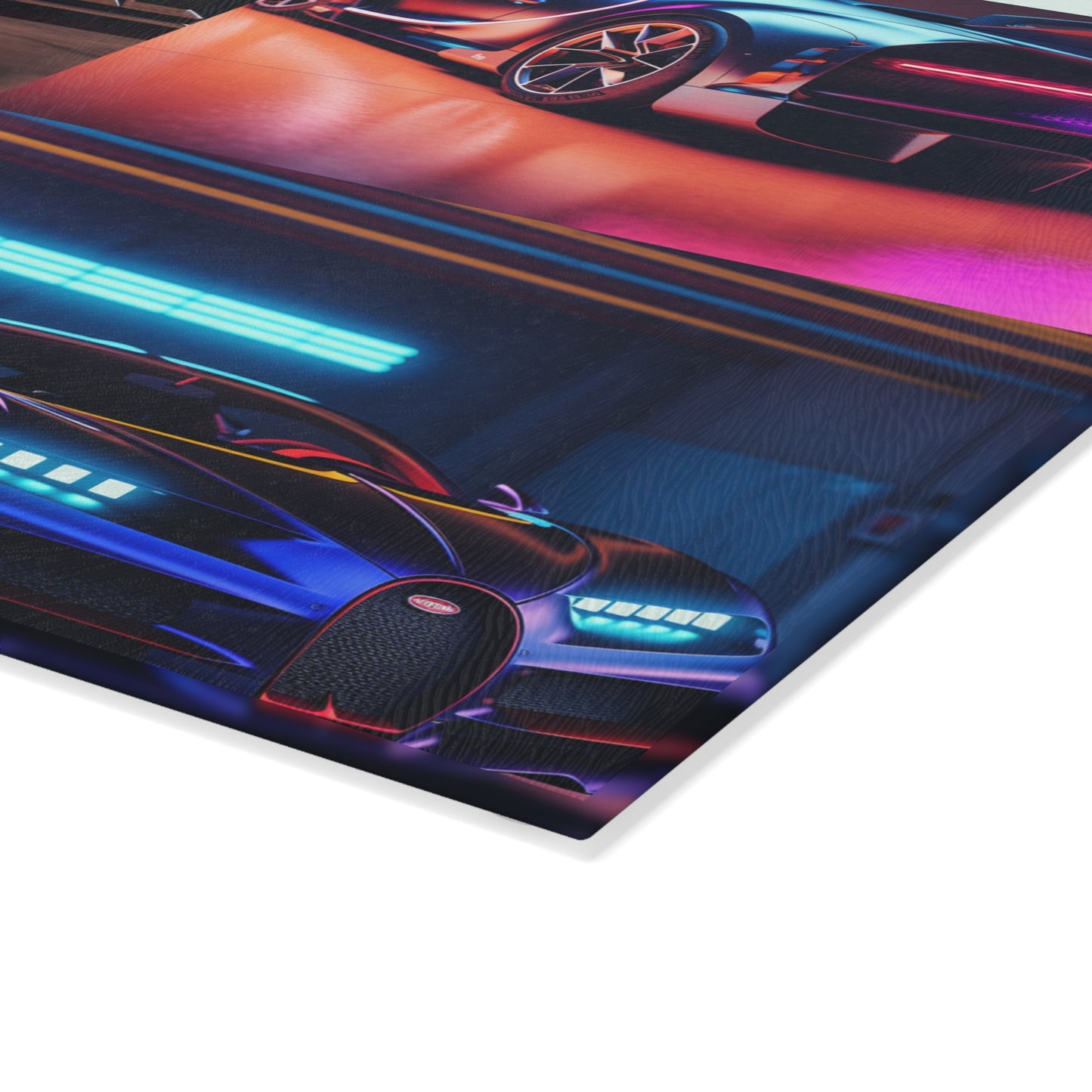 Glass Cutting Board Hyper Bugatti Neon Chiron 5