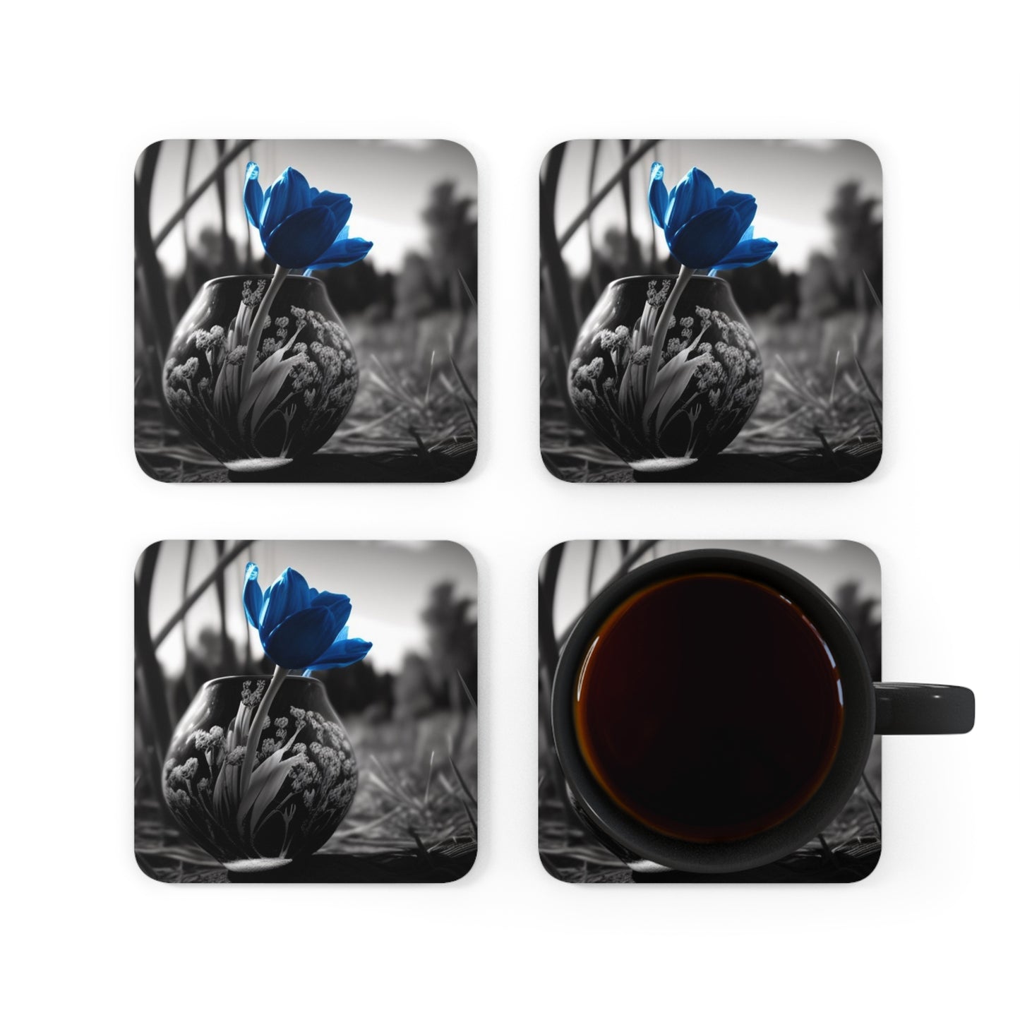 Corkwood Coaster Set Tulip 3