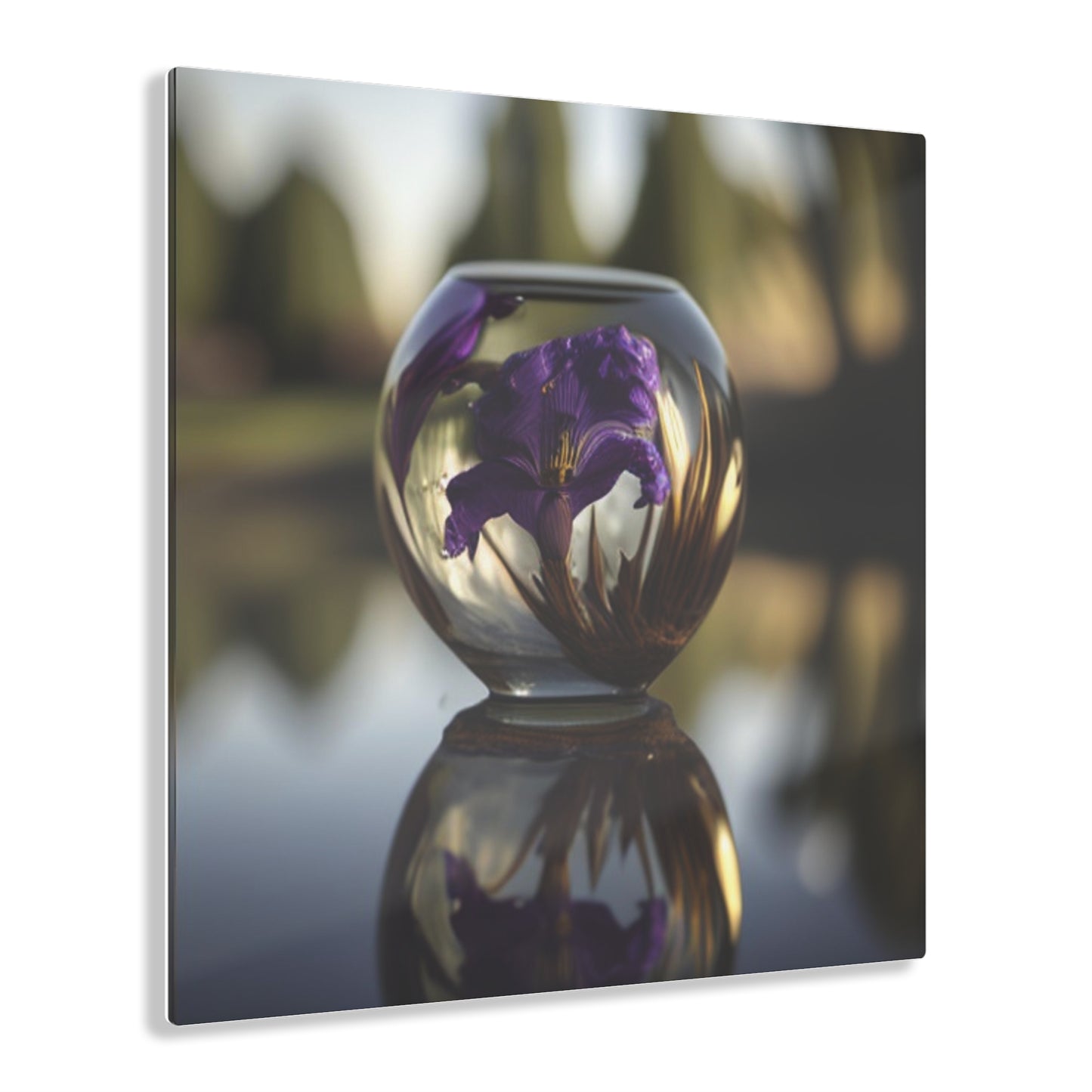 Acrylic Prints Purple Iris in a vase 2