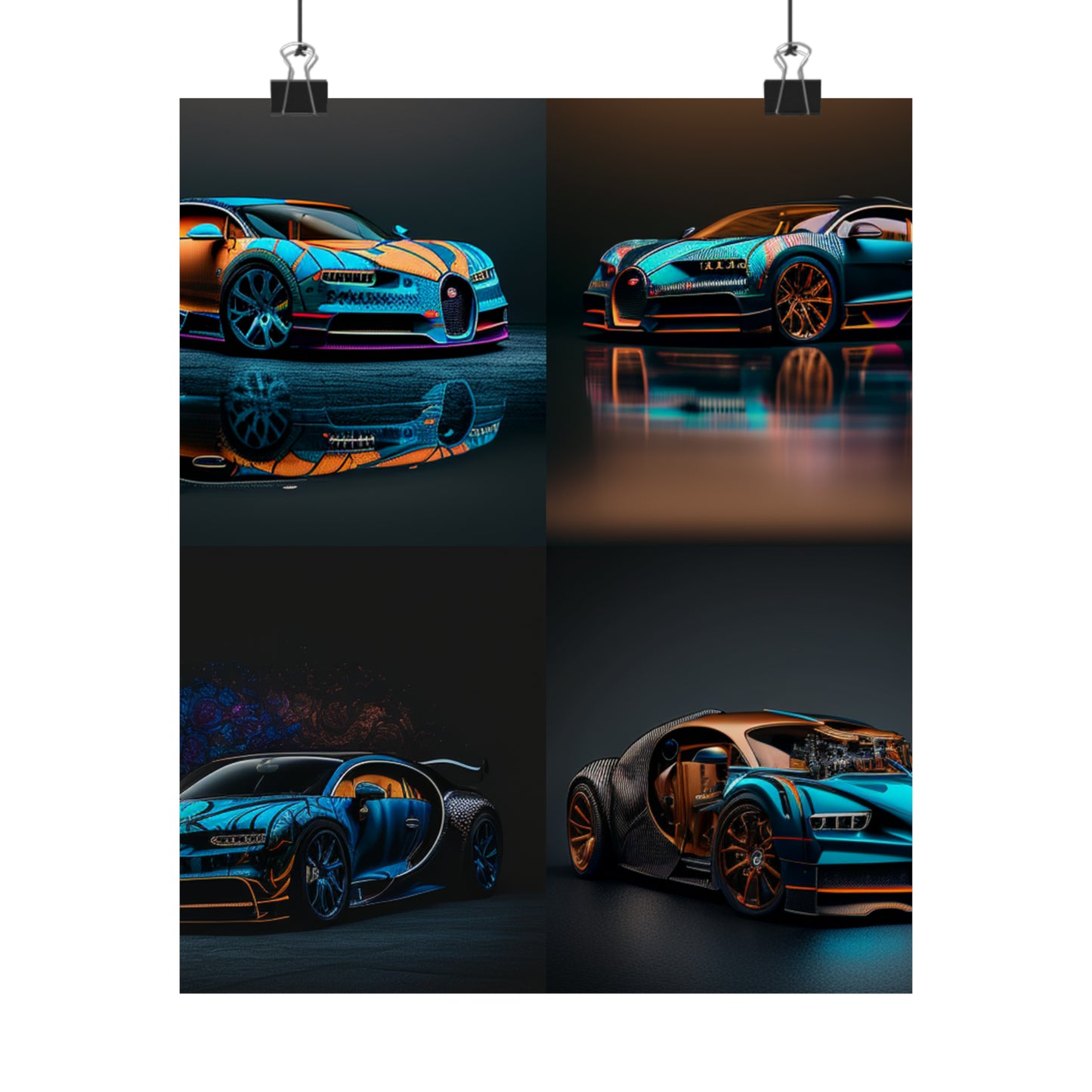 Premium Matte Vertical Posters Bugatti Blue 5