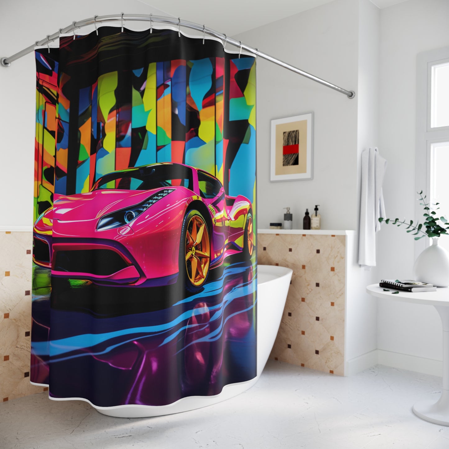 Polyester Shower Curtain Ferrari Flair Macro 1