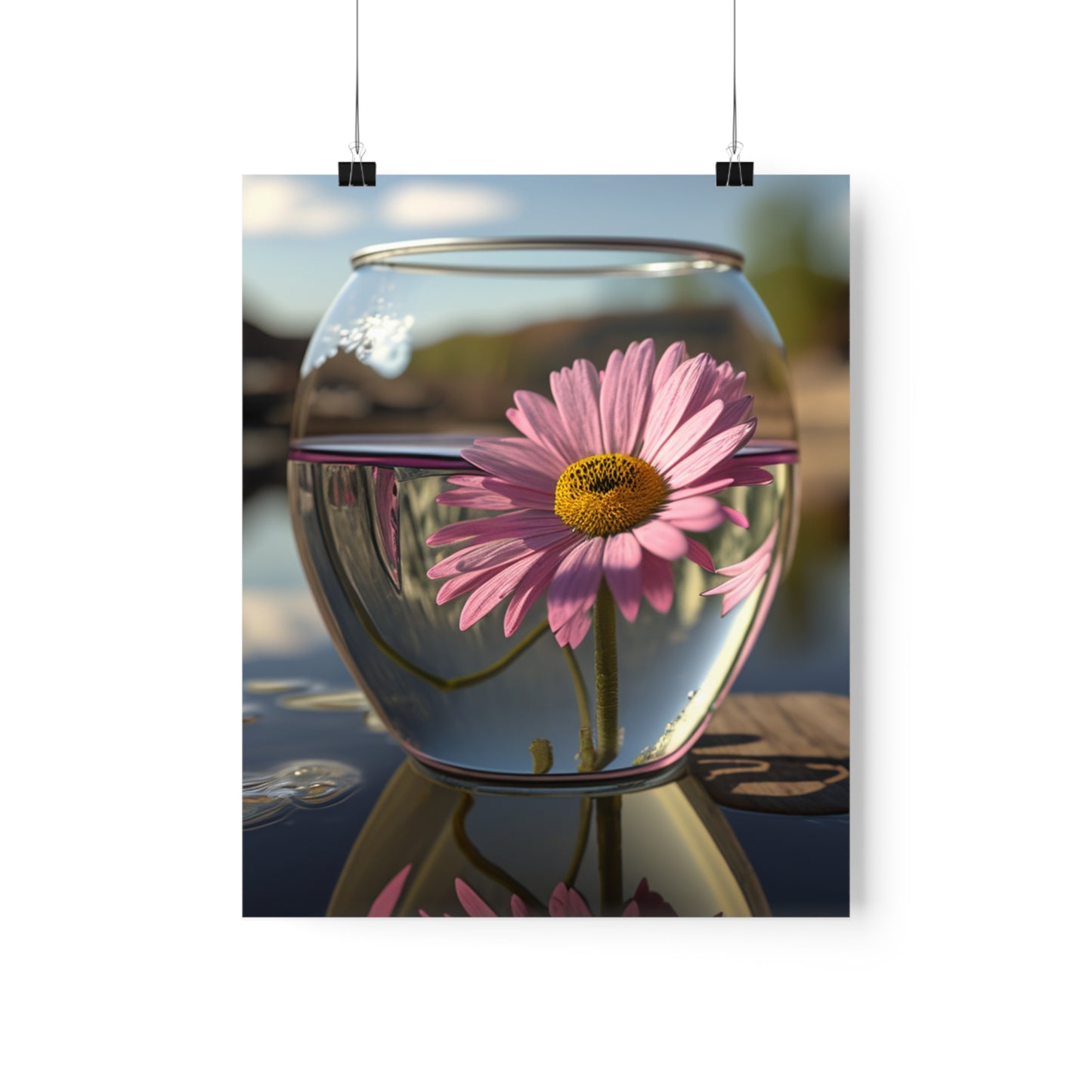 Premium Matte Vertical Posters Daisy in a vase 1