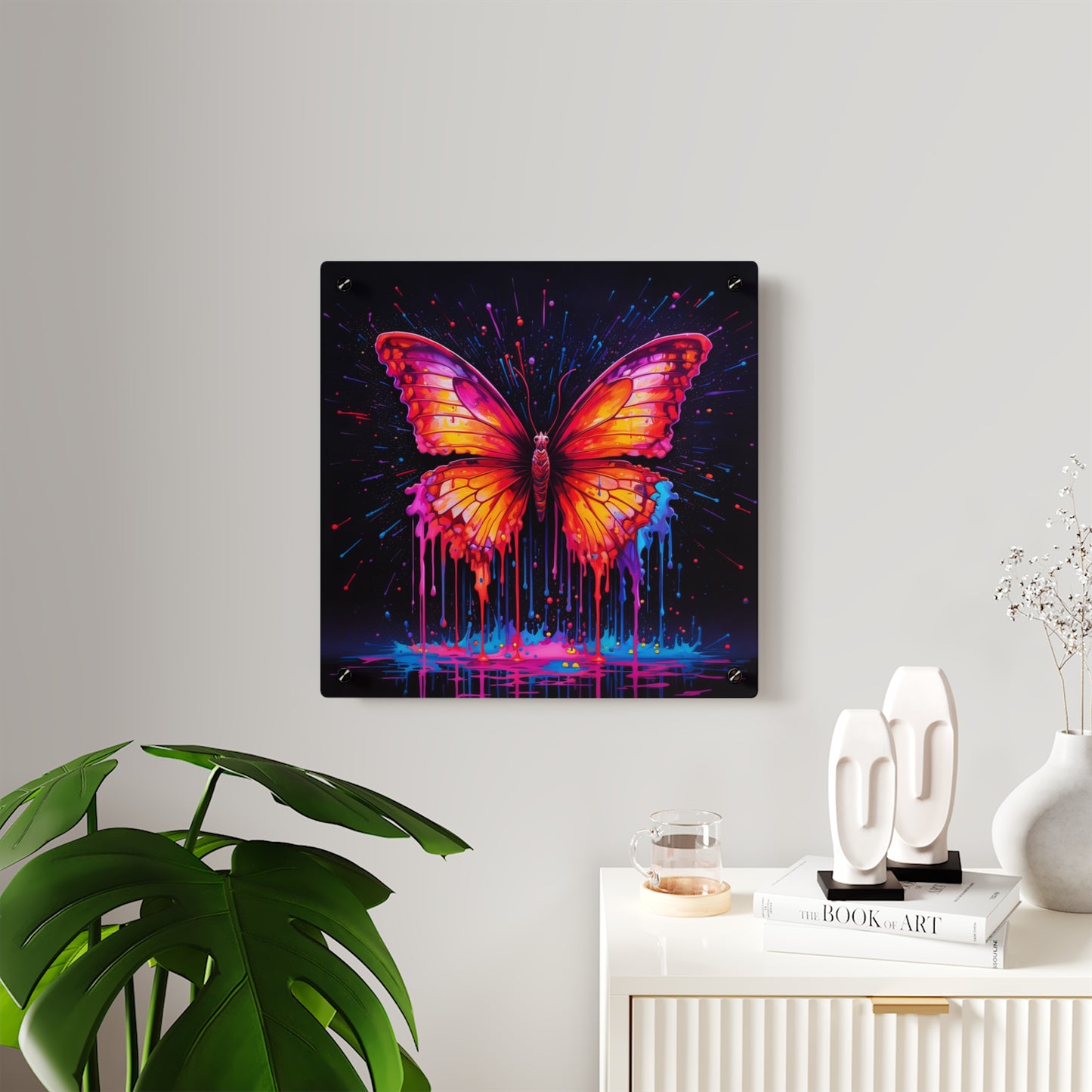 Acrylic Wall Art Panels Pink Butterfly Flair 4