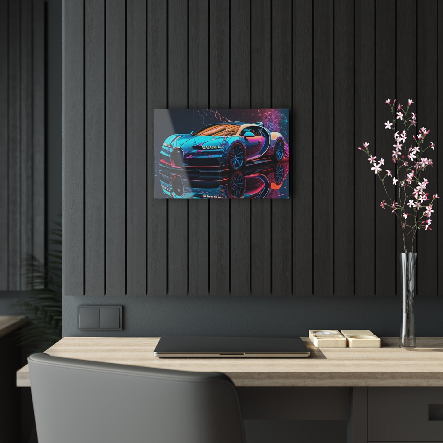 Acrylic Prints Bugatti Neon Chiron 4