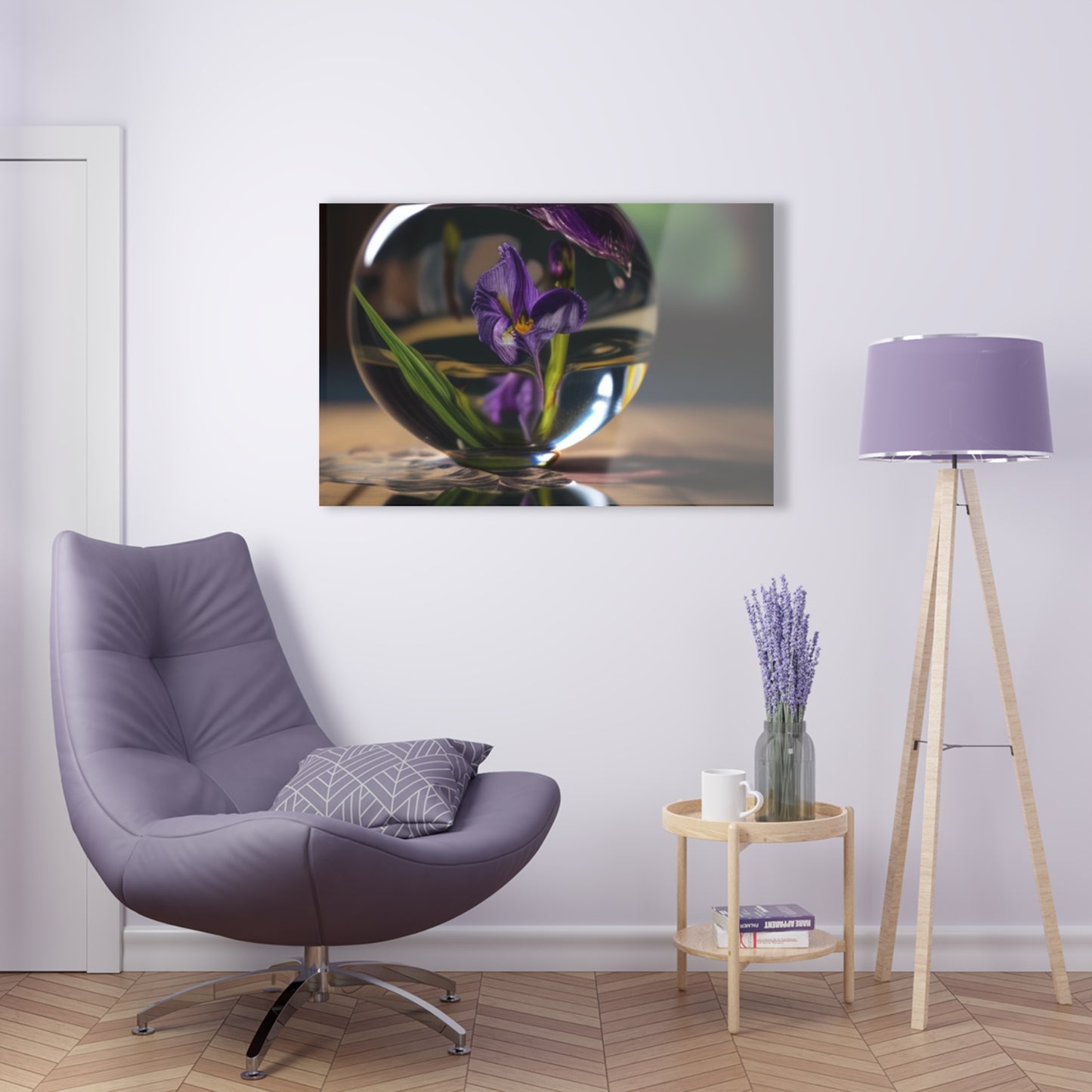 Acrylic Prints Purple Iris in a vase 1