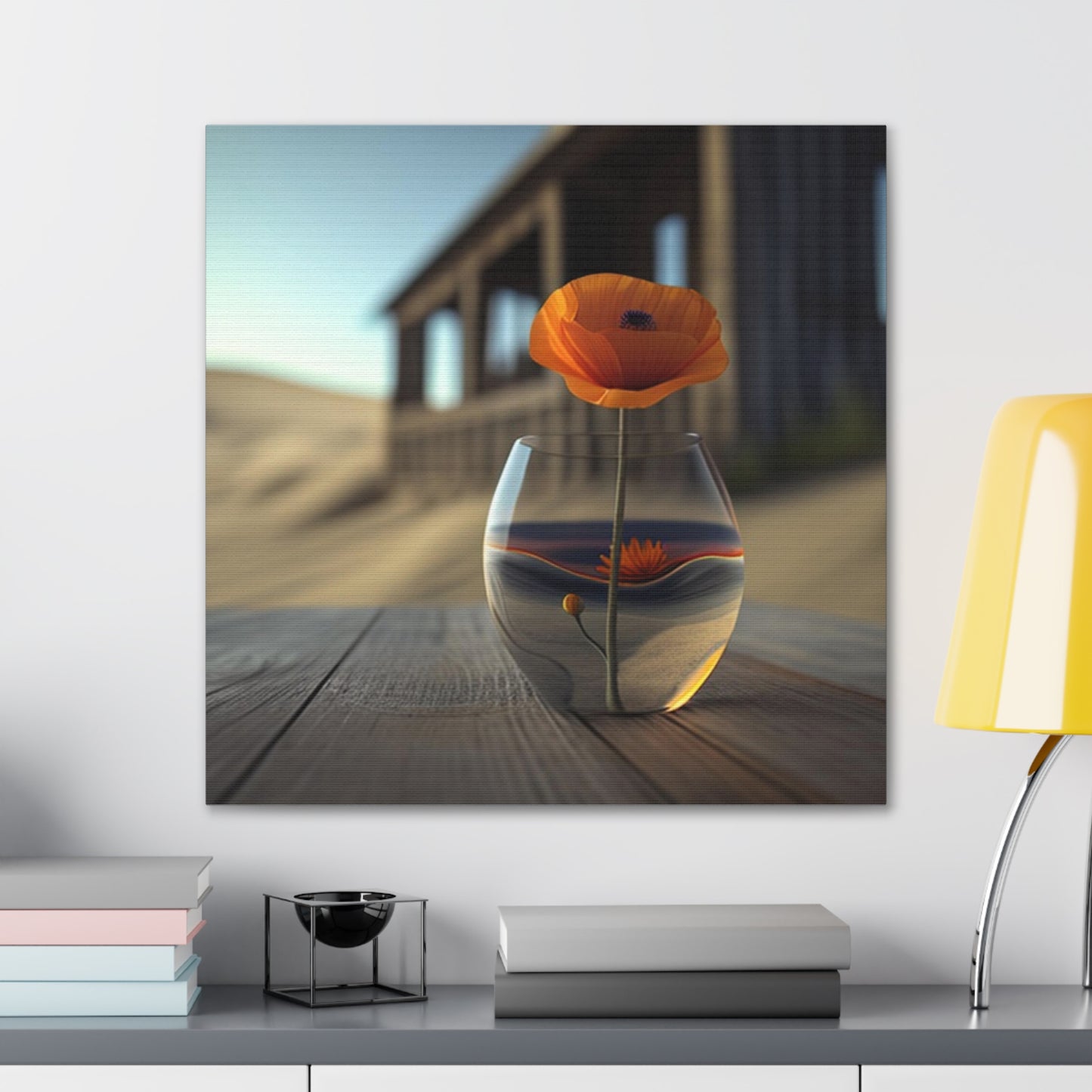 Canvas Gallery Wraps Poppy in a Glass Vase 4