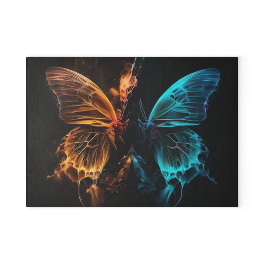 Glass Cutting Board Neon Glo Butterfly 4