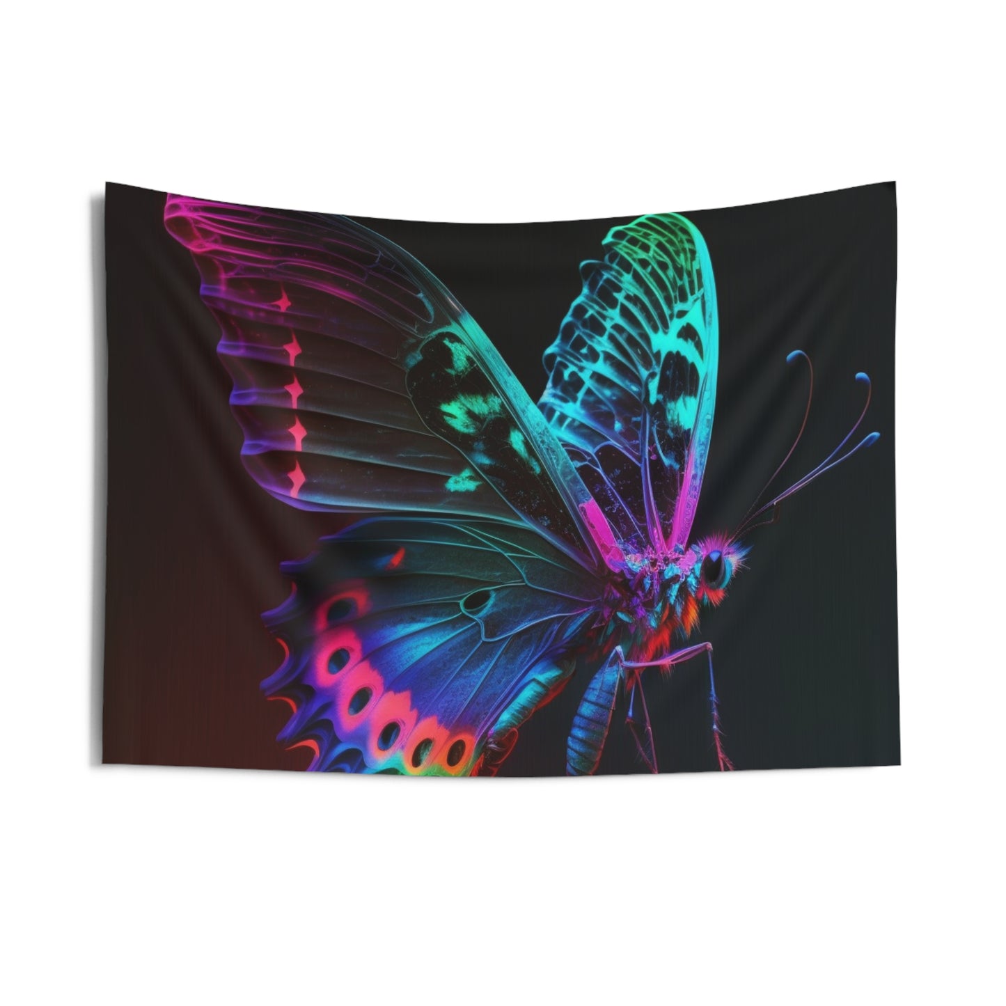 Indoor Wall Tapestries Raw Hyper Color Butterfly 1