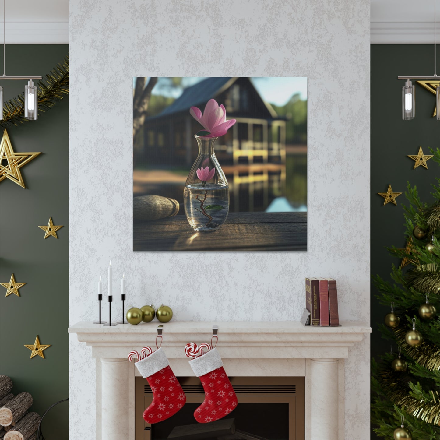 Canvas Gallery Wraps Magnolia in a Glass vase 4