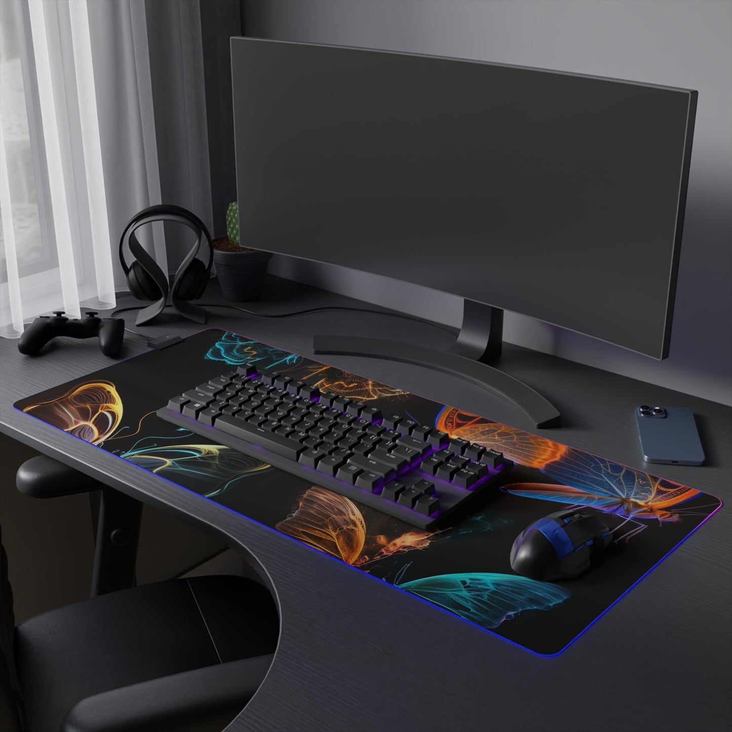 LED Gaming Mouse Pad Neon Glo Butterfly 5