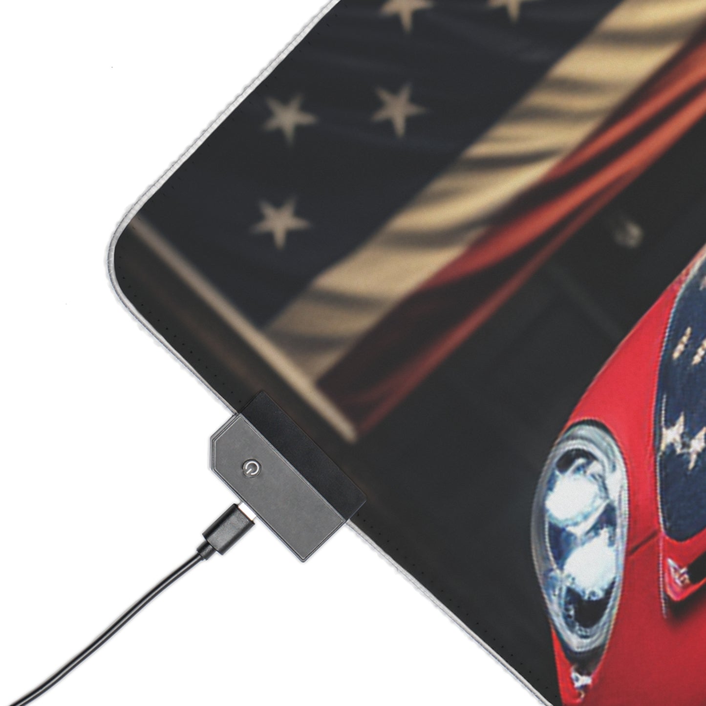 LED Gaming Mouse Pad American Flag Background Porsche 1