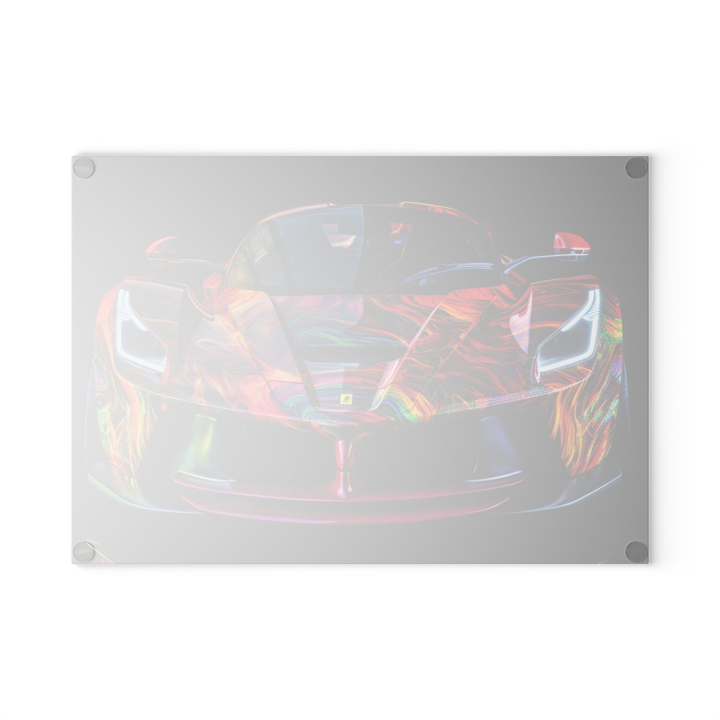 Glass Cutting Board Ferrari Neon 3