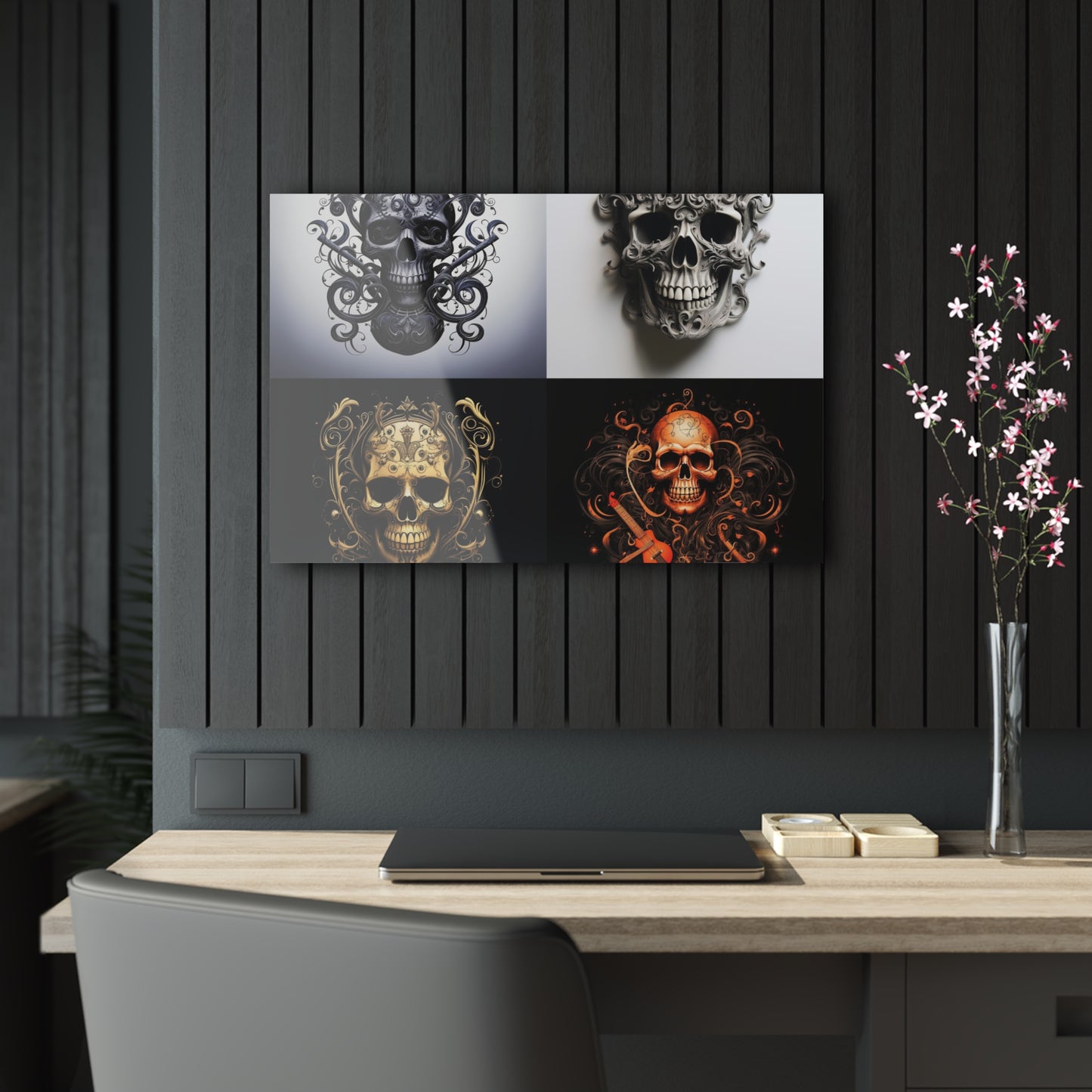 Acrylic Prints Skull Treble Clef 5