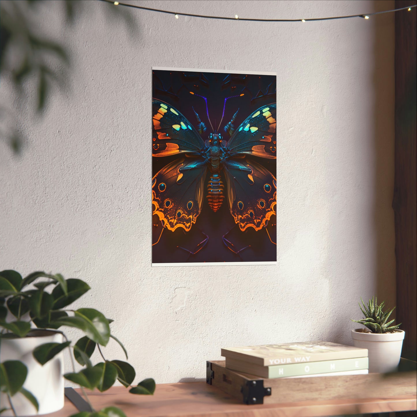 Premium Matte Vertical Posters Neon Hue Butterfly 2