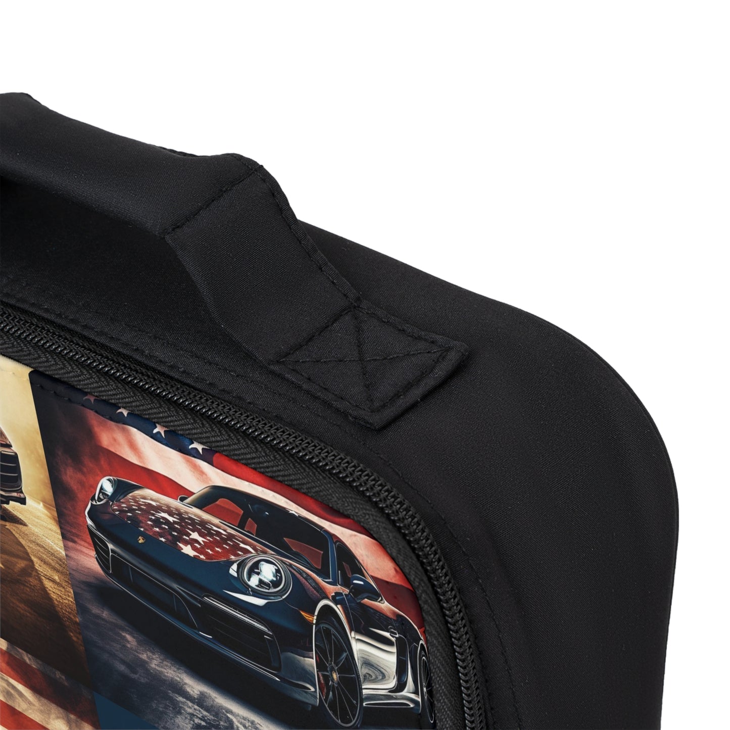 Lunch Bag Abstract American Flag Background Porsche 5