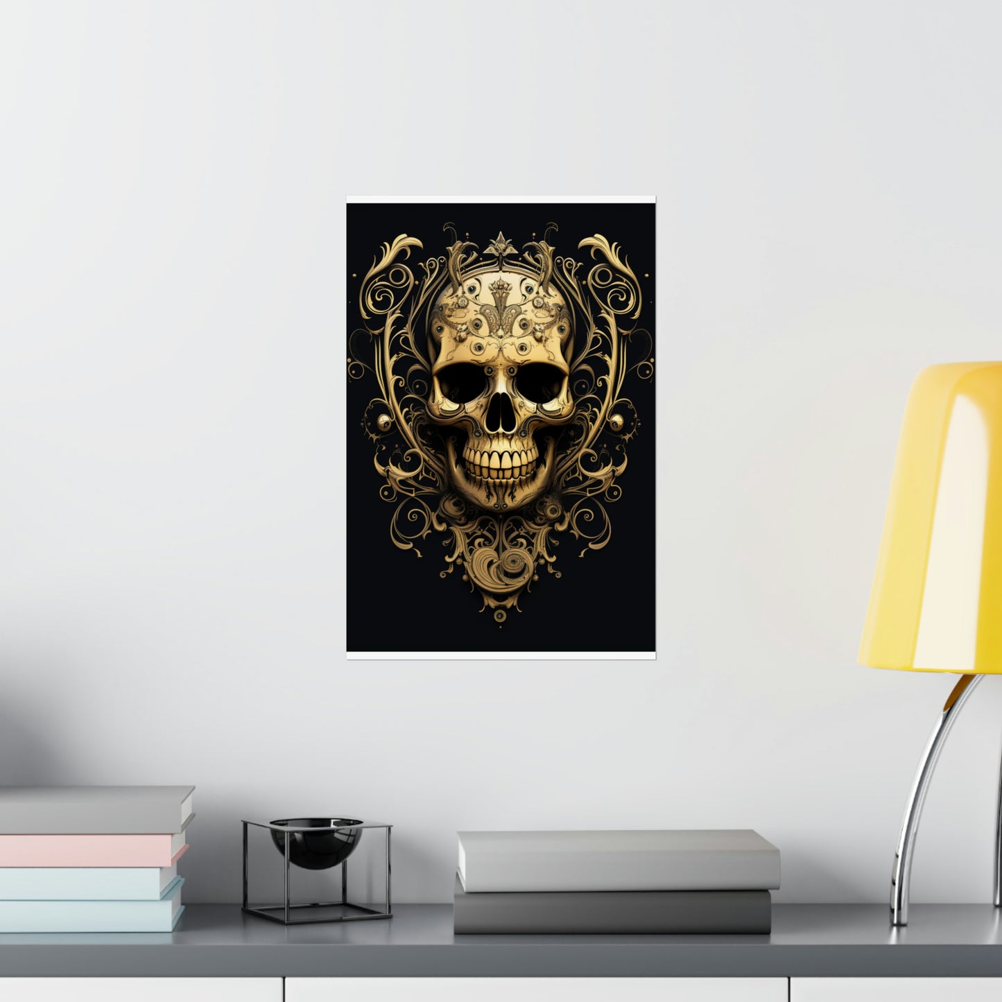 Premium Matte Vertical Posters Skull Treble Clef 3