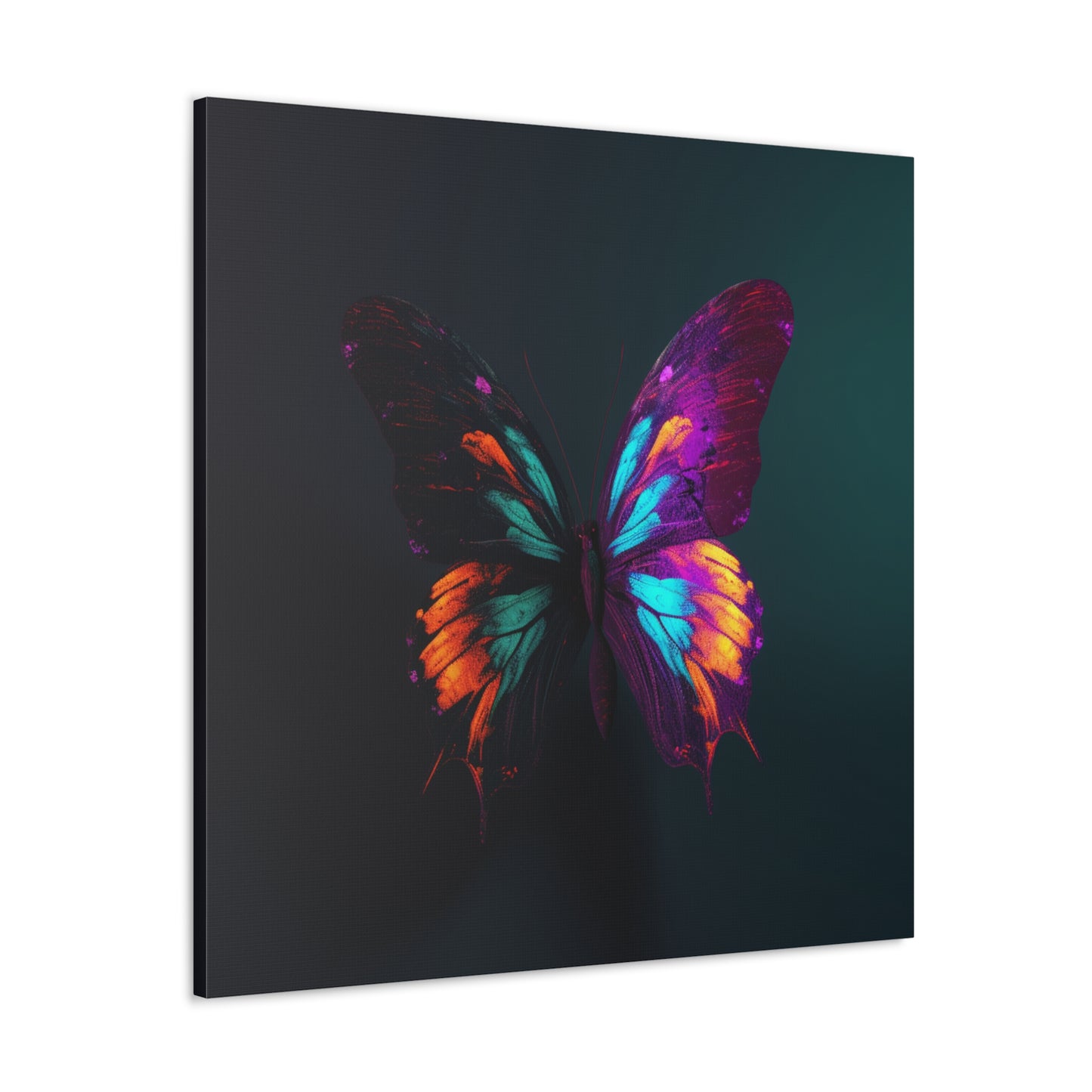 Canvas Gallery Wraps Hyper Colorful Butterfly Purple 2