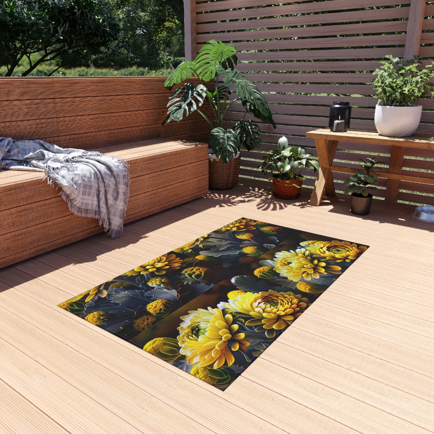 Outdoor Rug  Yellow Hermosas Flores Amarillas 5