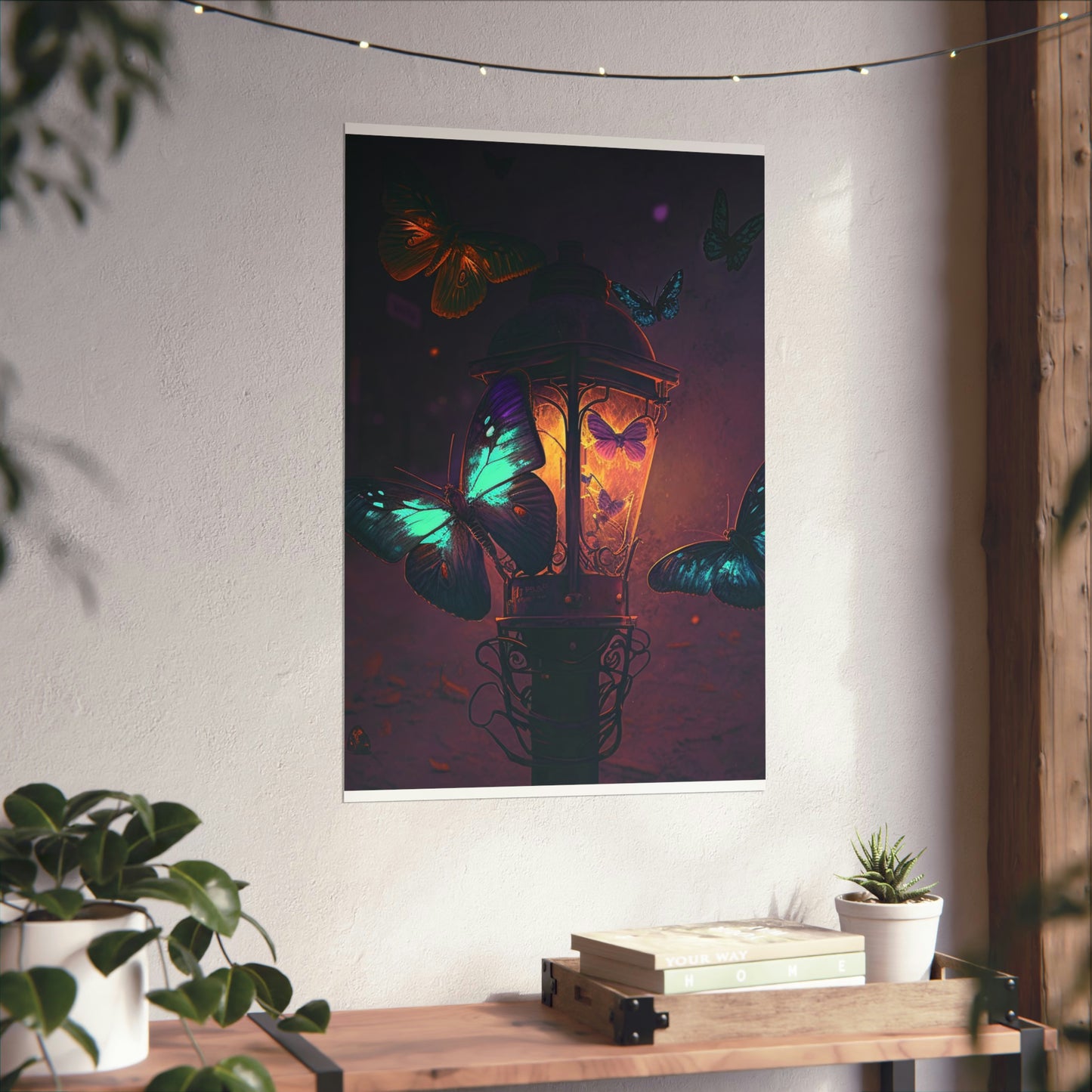 Premium Matte Vertical Posters Street Light Butterfly 4
