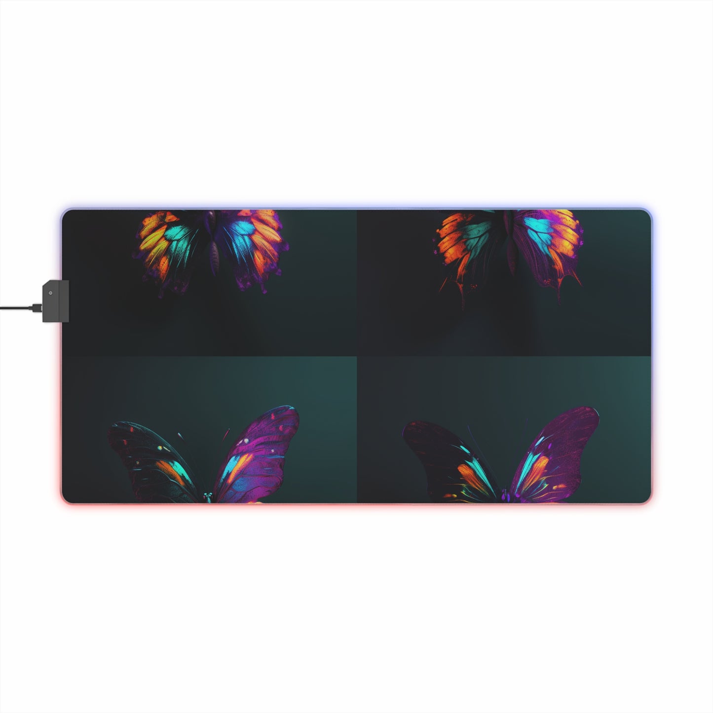 LED Gaming Mouse Pad Hyper Colorful Butterfly Purple 5