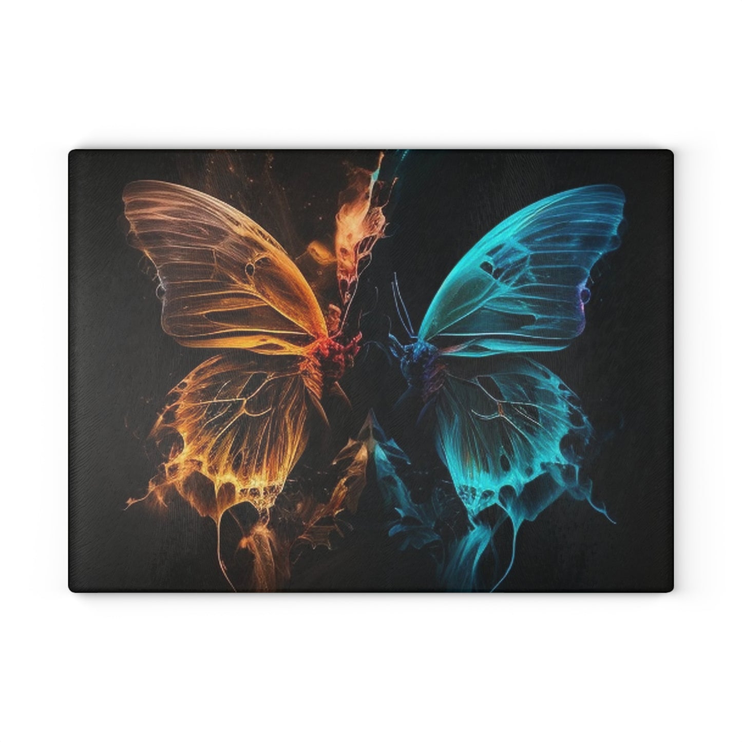 Glass Cutting Board Neon Glo Butterfly 4