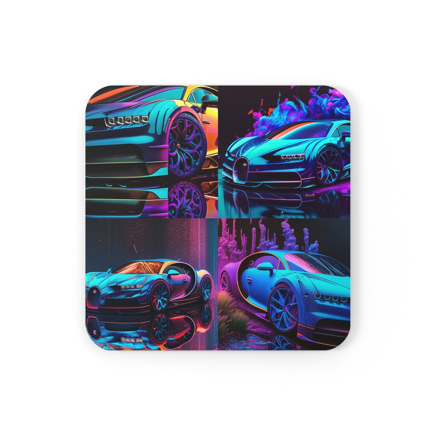 Corkwood Coaster Set Bugatti Neon Chiron 5