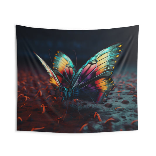 Indoor Wall Tapestries Hyper Colorful Butterfly Macro 1
