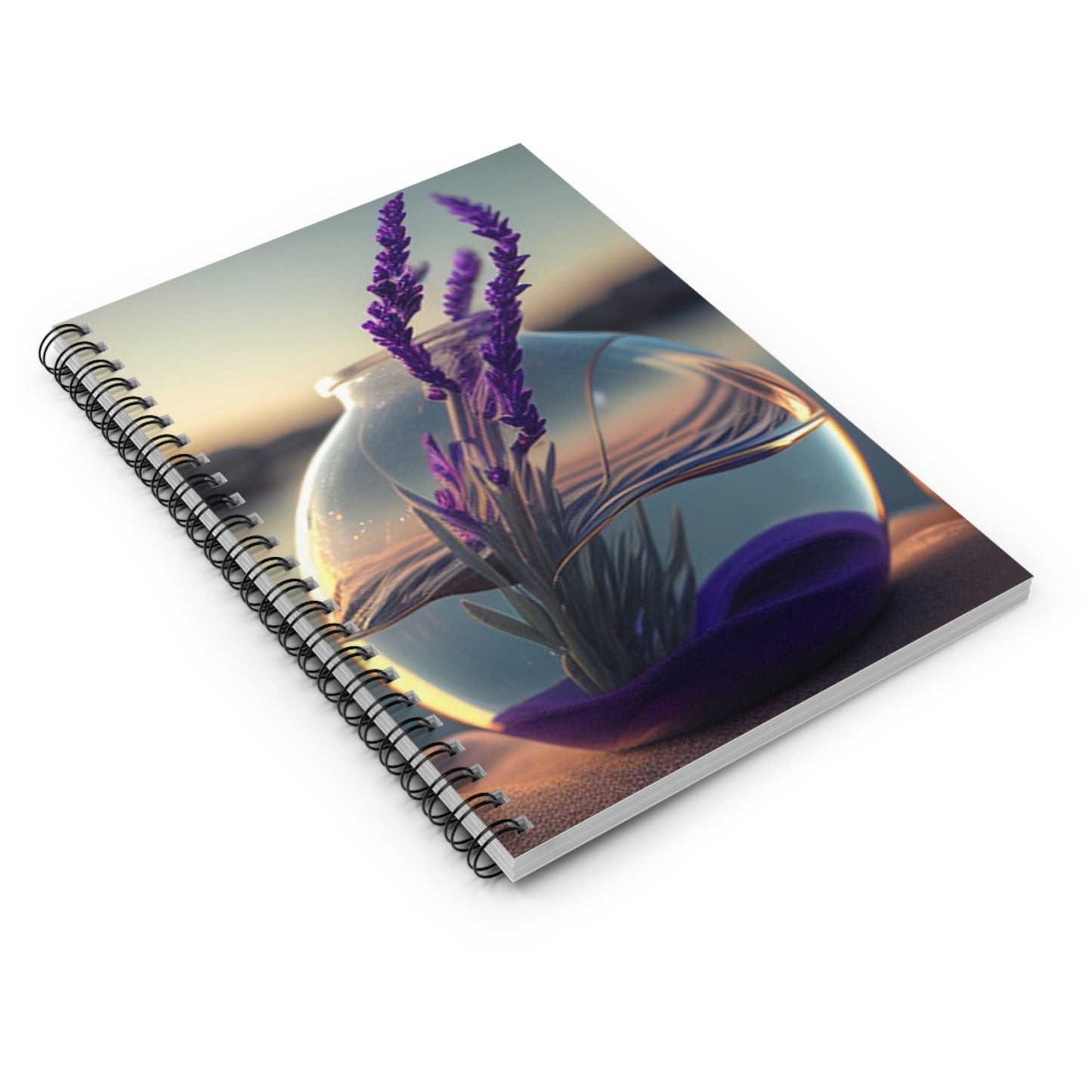 Spiral Notebook - Ruled Line Lavender in a vase 3