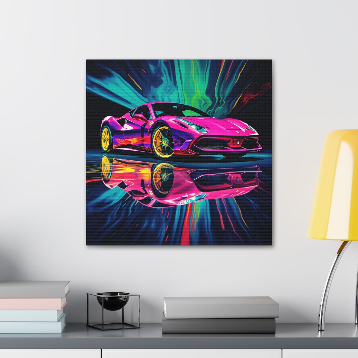 Canvas Gallery Wraps Pink Ferrari Macro 4