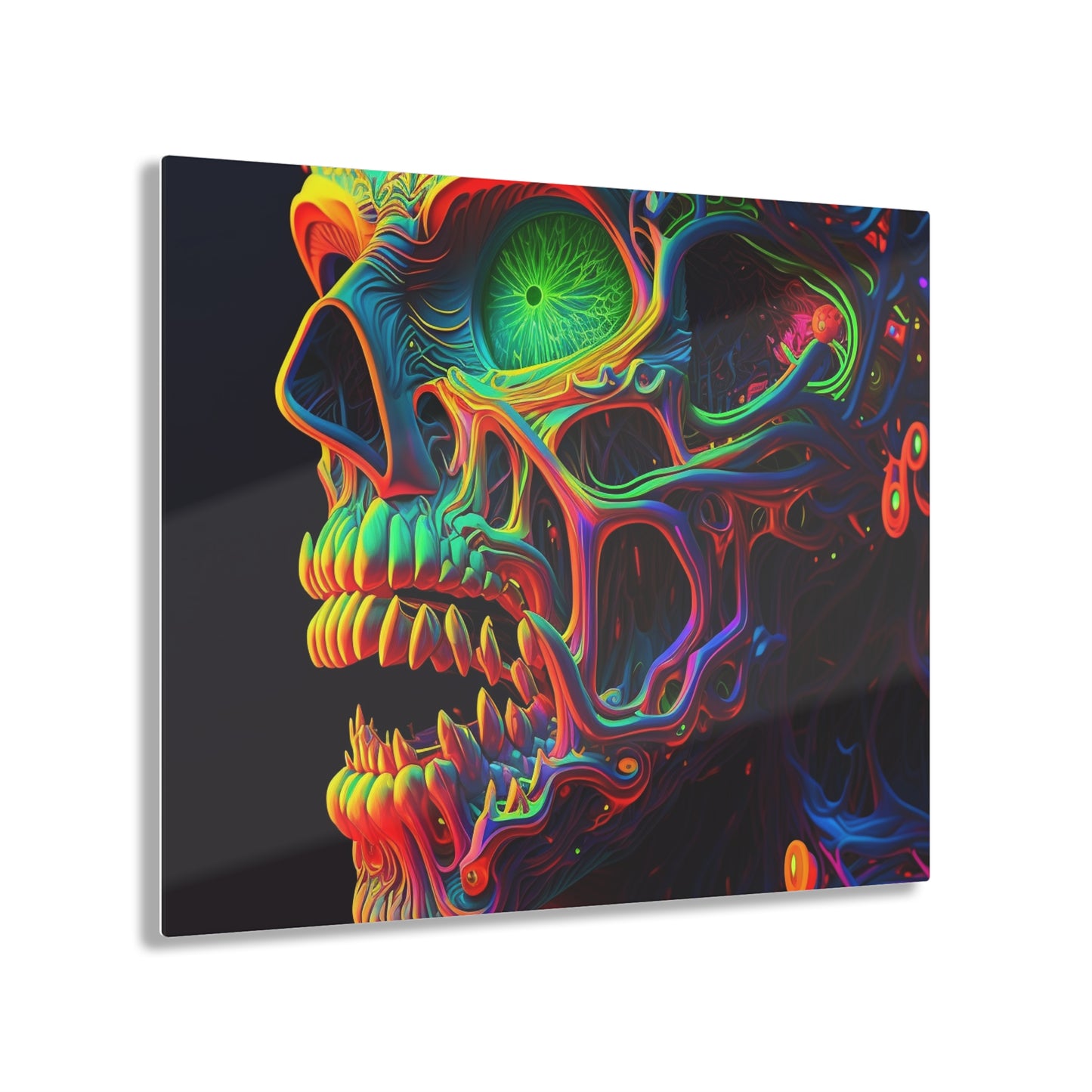 Acrylic Prints Florescent Skull Death 1