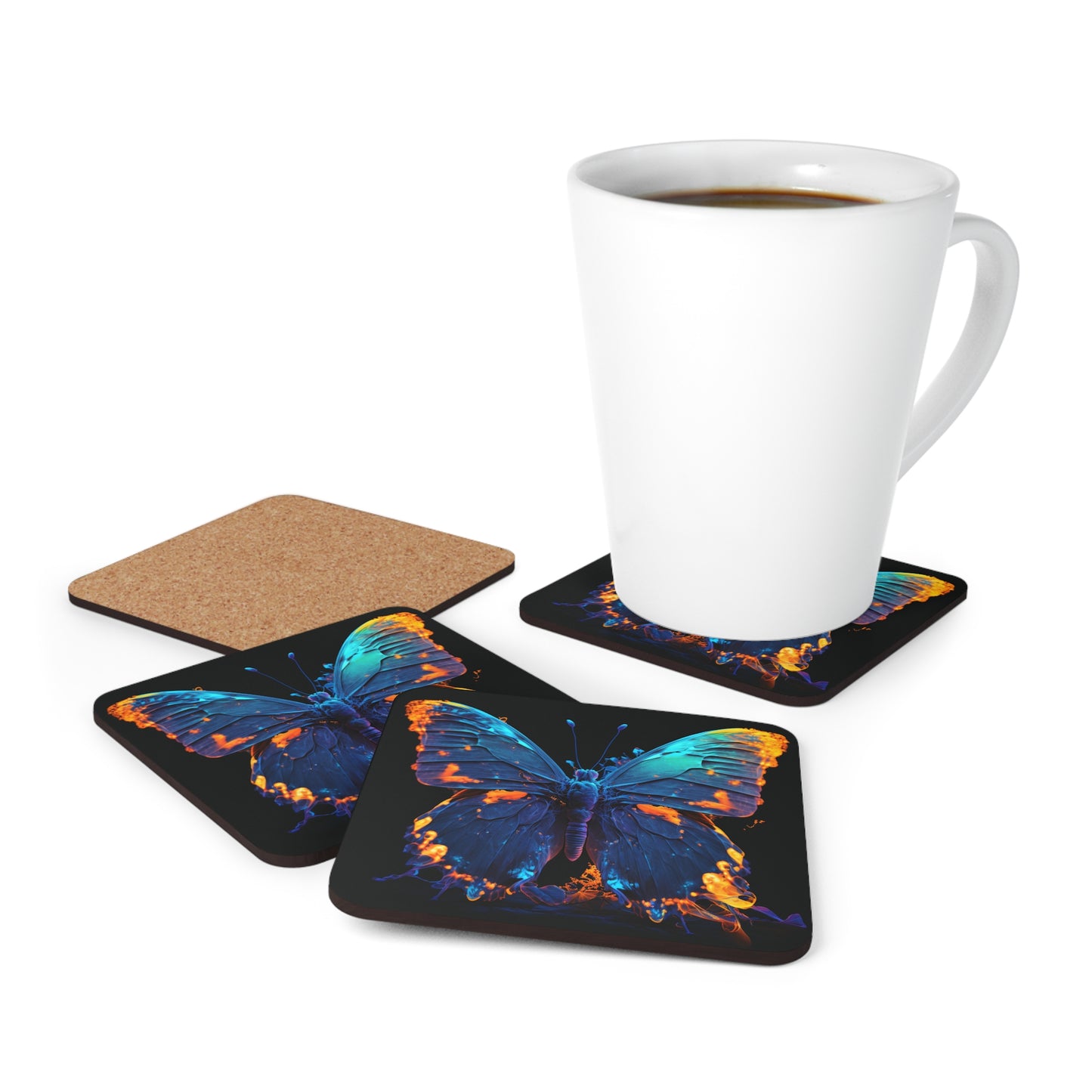 Corkwood Coaster Set Thermal Butterfly 3