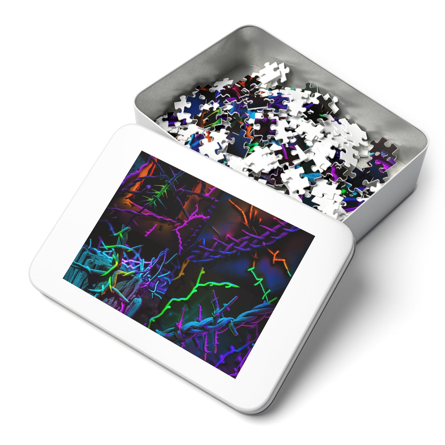 Jigsaw Puzzle (30, 110, 252, 500,1000-Piece) Macro Neon Barbs 5