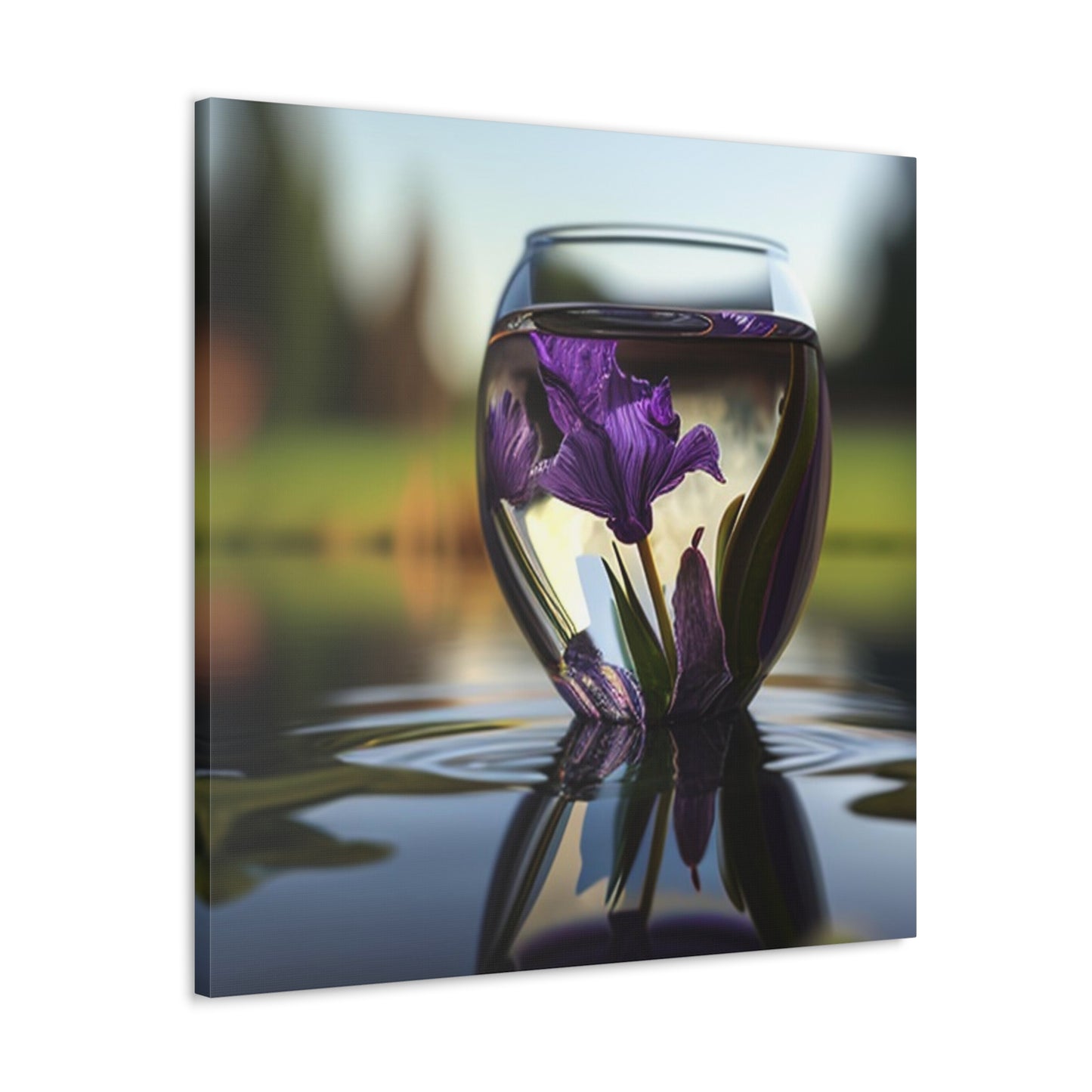 Canvas Gallery Wraps Purple Iris in a vase 3
