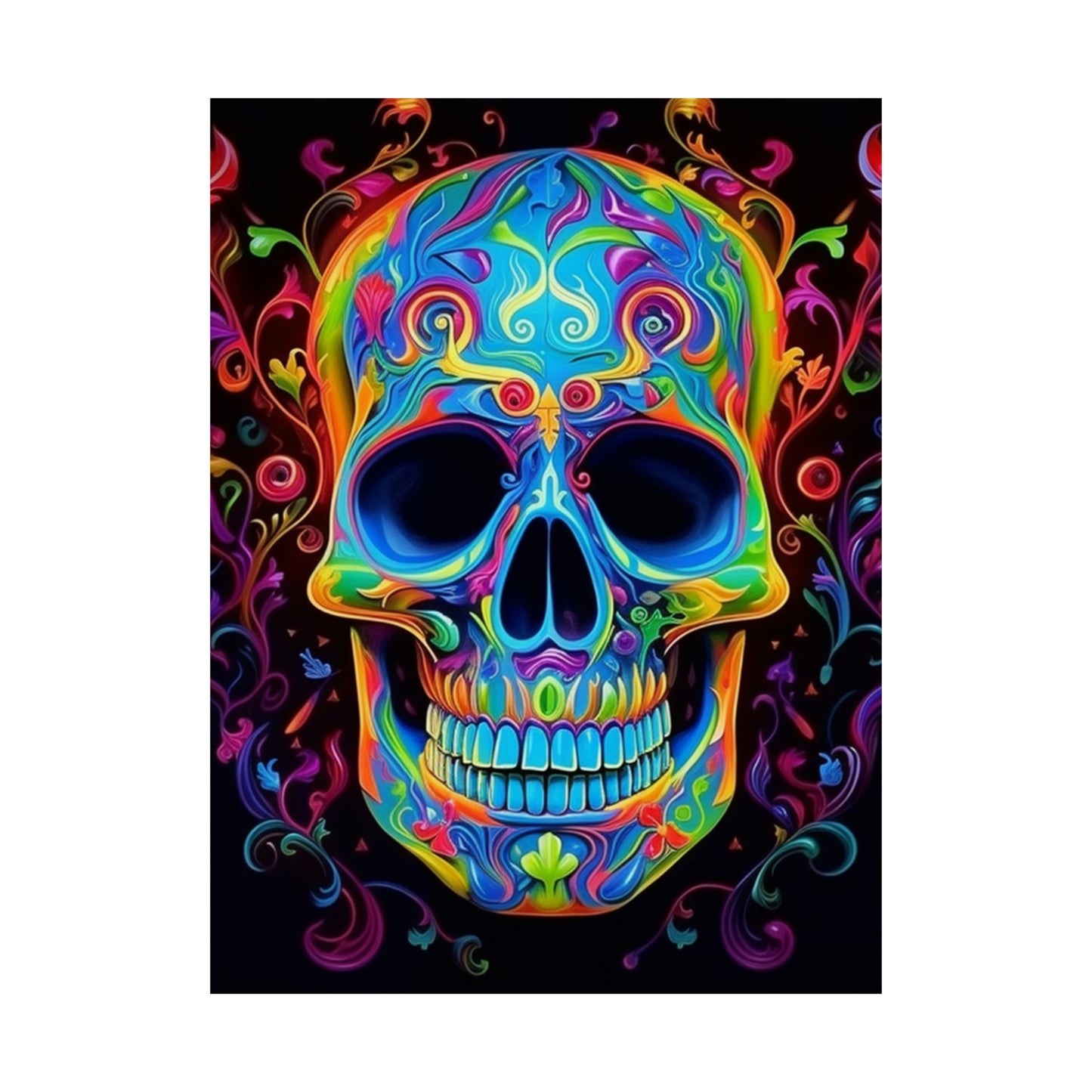 Premium Matte Vertical Posters Macro Skull Color 4