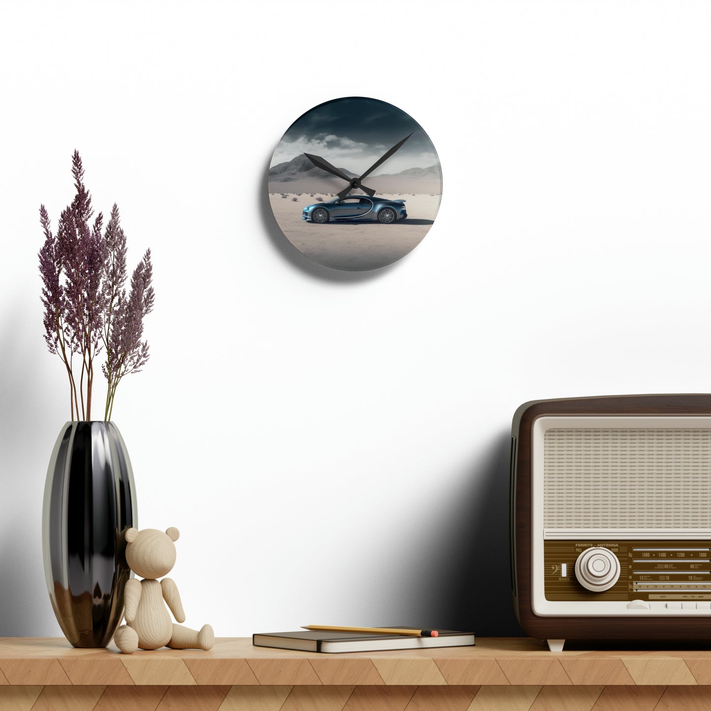 Acrylic Wall Clock Bugatti Real Look 1