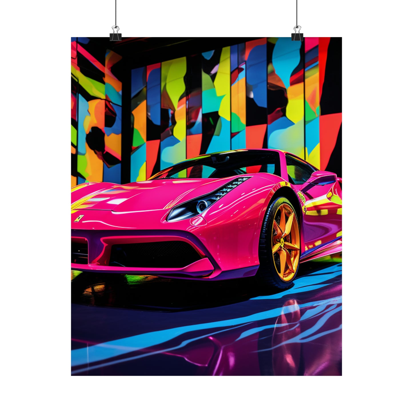 Premium Matte Vertical Posters Ferrari Flair Macro 1