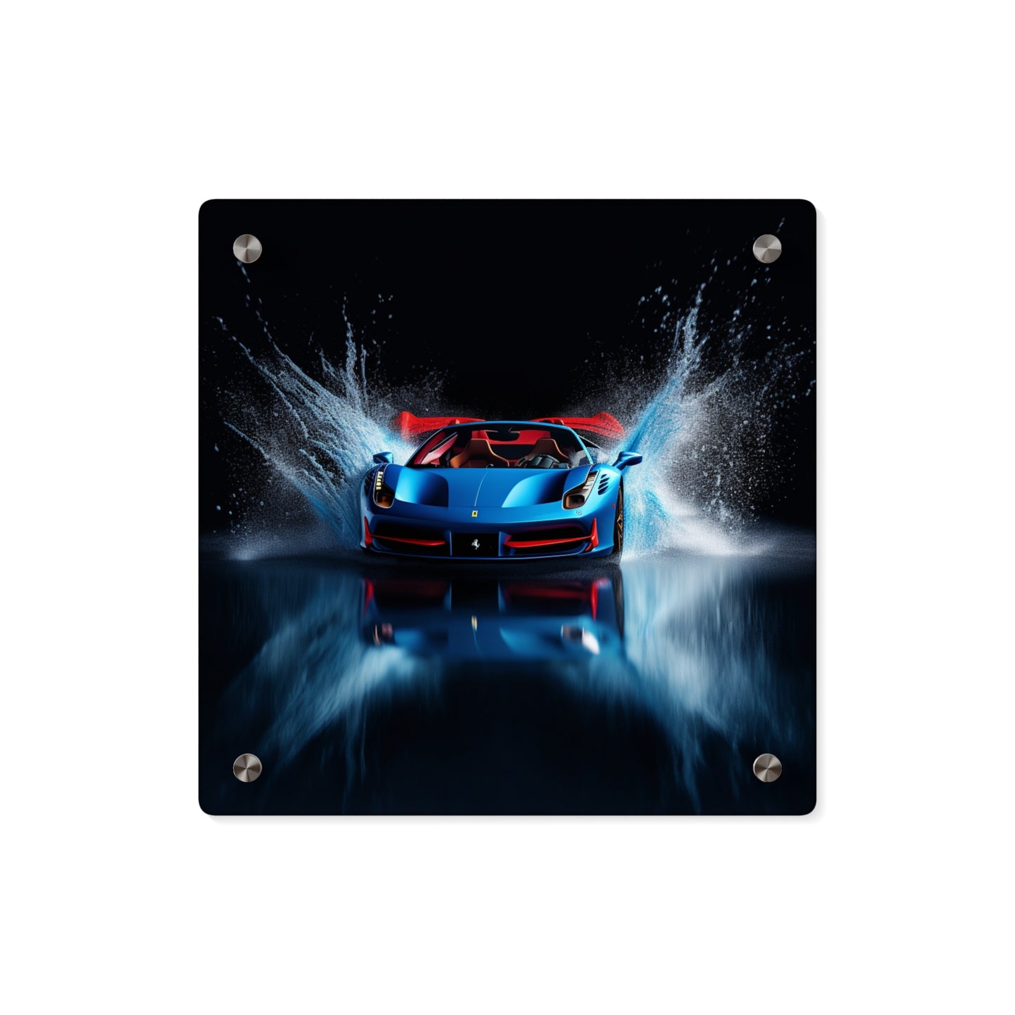 Acrylic Wall Art Panels Ferrari Water Splash 1