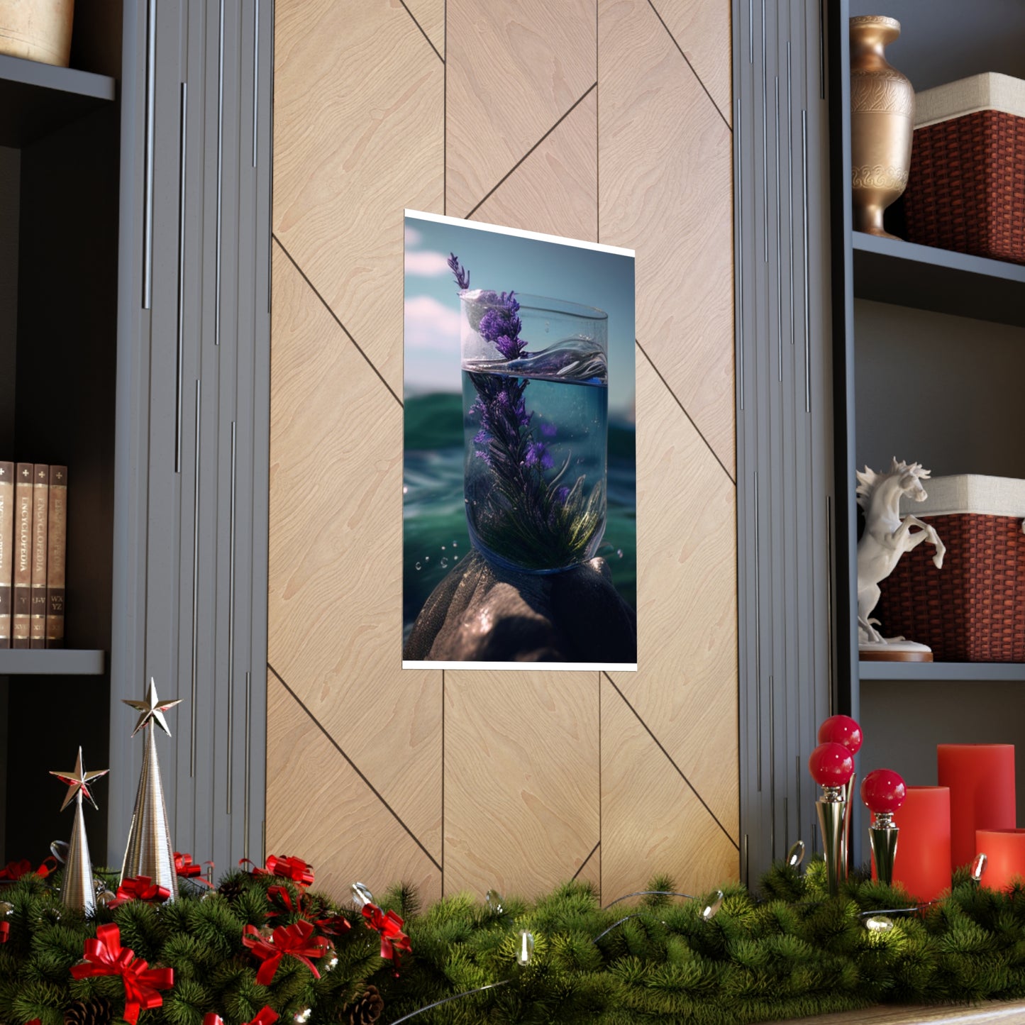 Premium Matte Vertical Posters Lavender in a vase 2