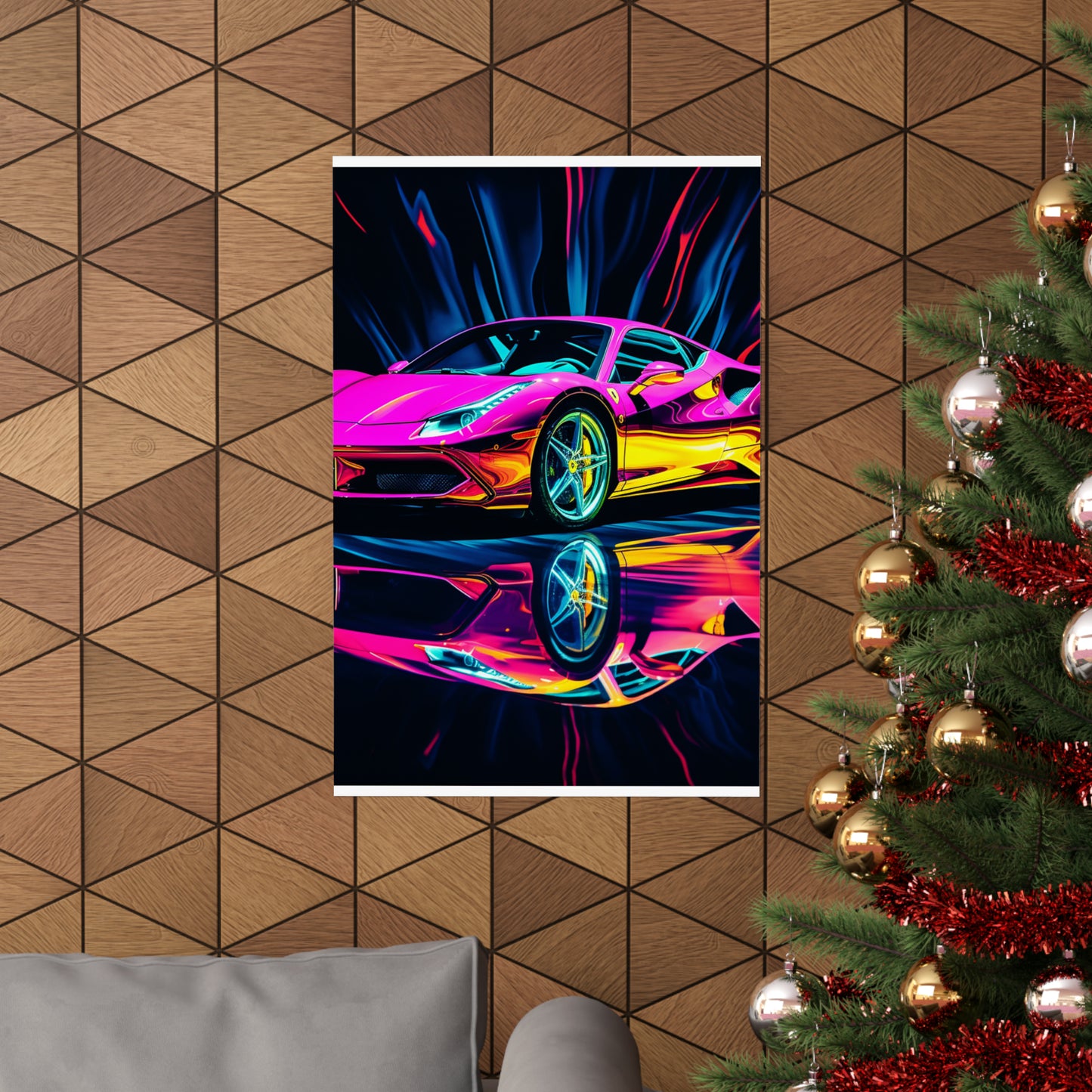 Premium Matte Vertical Posters Pink Macro Ferrari 3