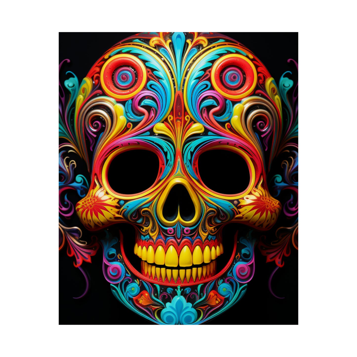 Premium Matte Vertical Posters Macro Skull Color 1