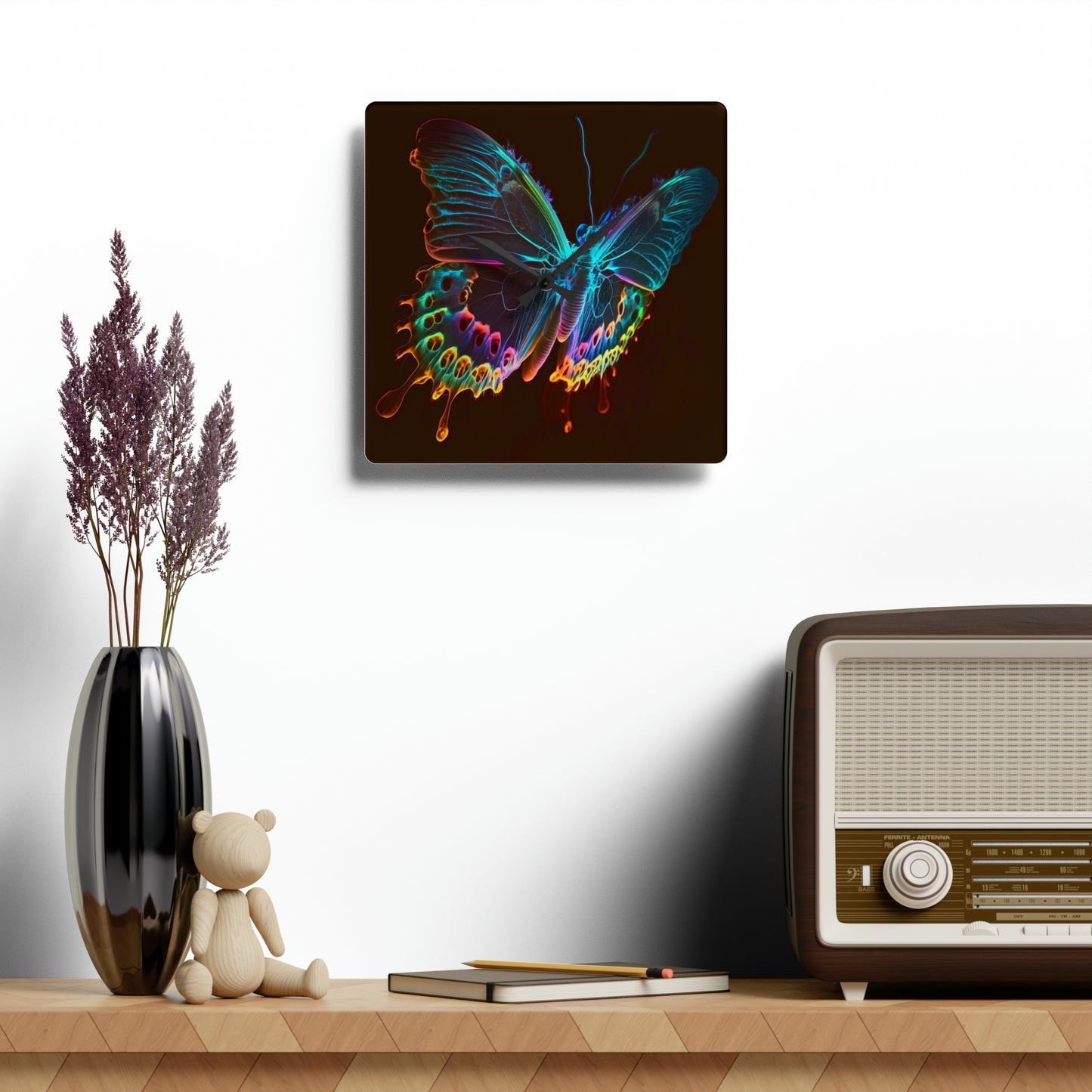 Acrylic Wall Clock Thermal Butterfly 2