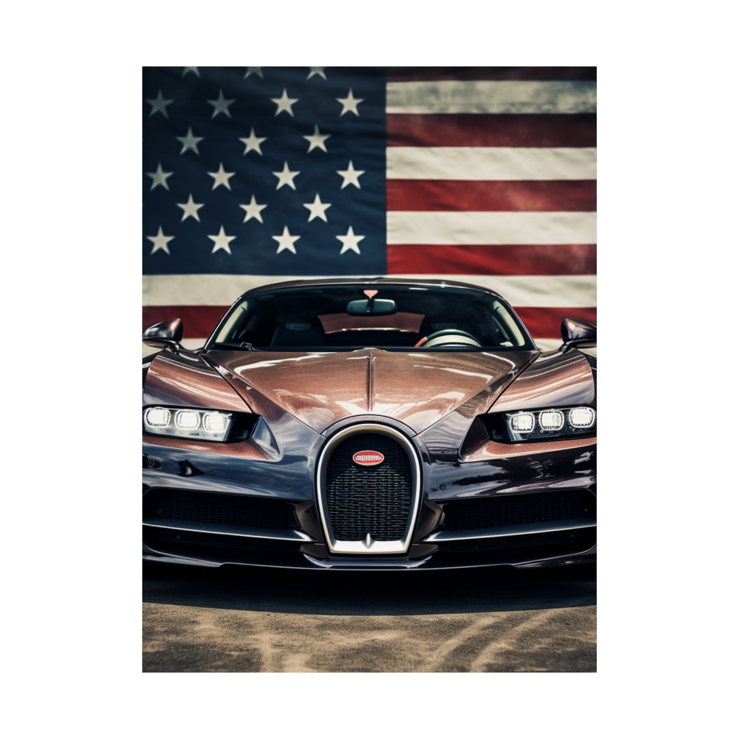 Premium Matte Vertical Posters Bugatti Flag 4