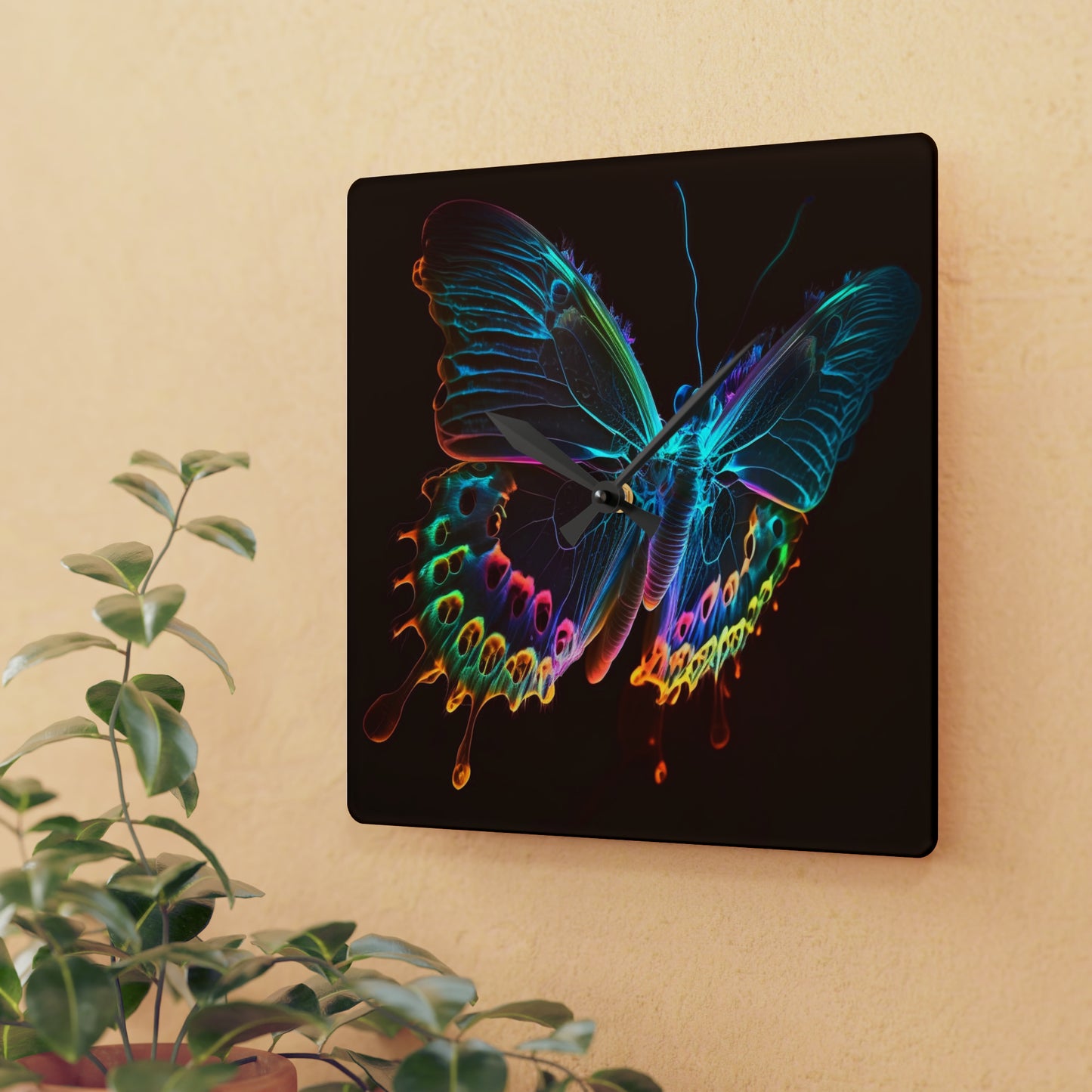 Acrylic Wall Clock Thermal Butterfly 2