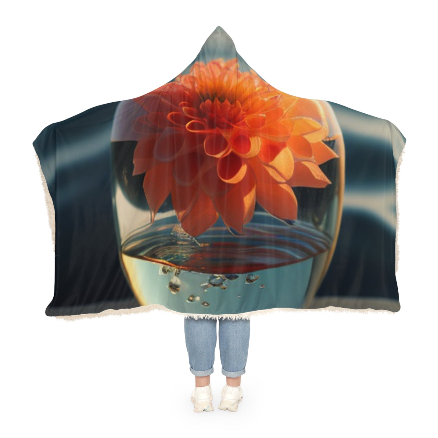 Snuggle Hooded Blanket Dahlia Orange 2