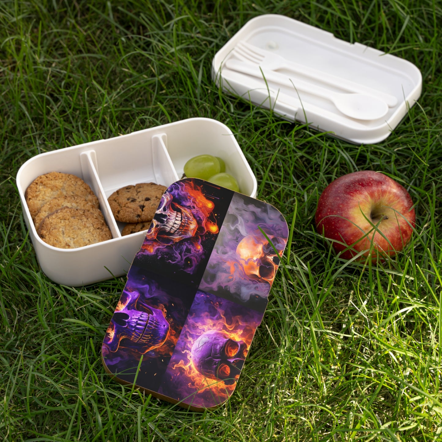 Bento Lunch Box Skull Flames 5