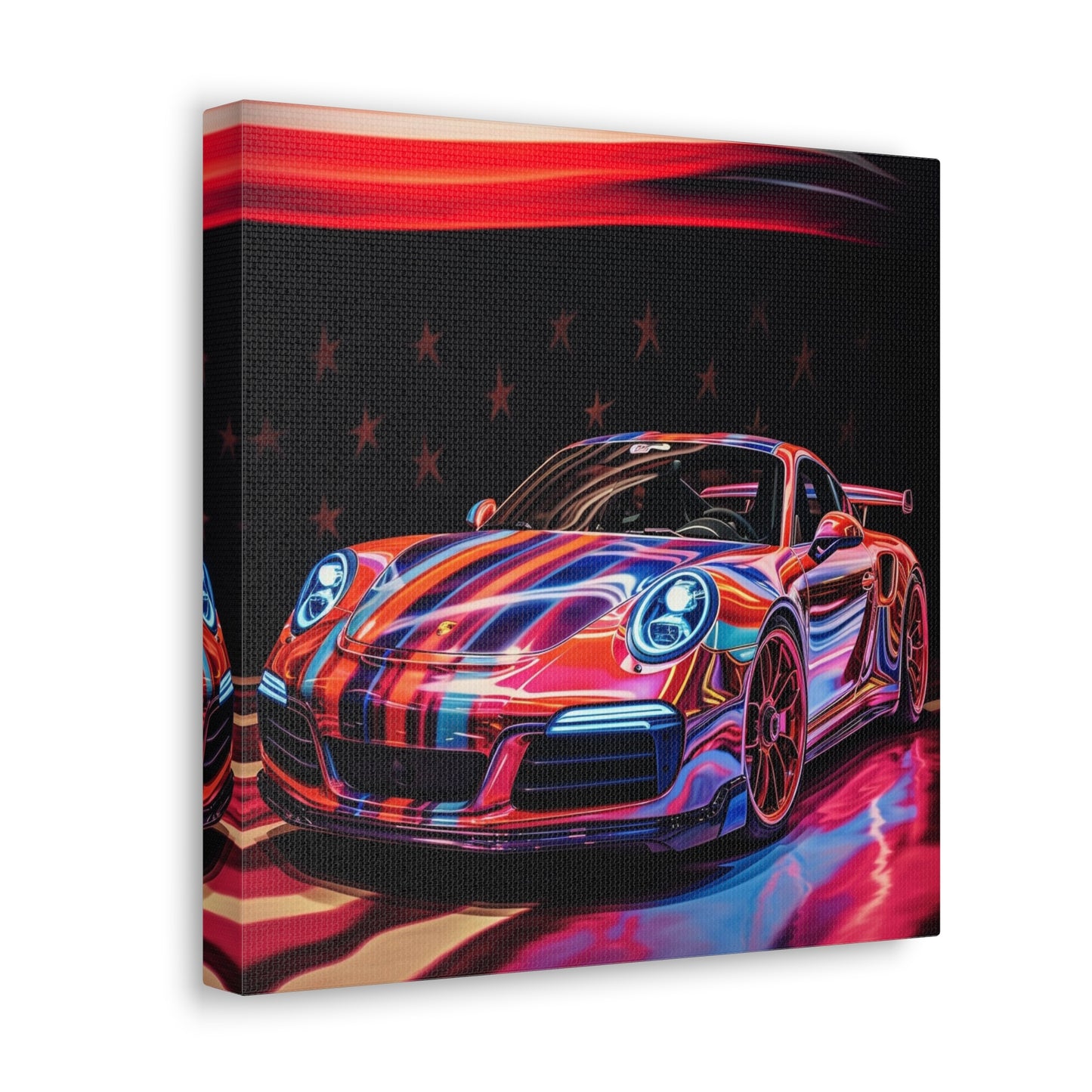 Canvas Gallery Wraps American Flag Colored Porsche 2