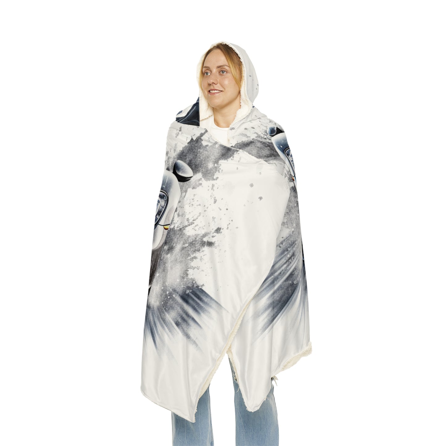 Snuggle Hooded Blanket 918 Spyder white background driving fast with water splashing 3