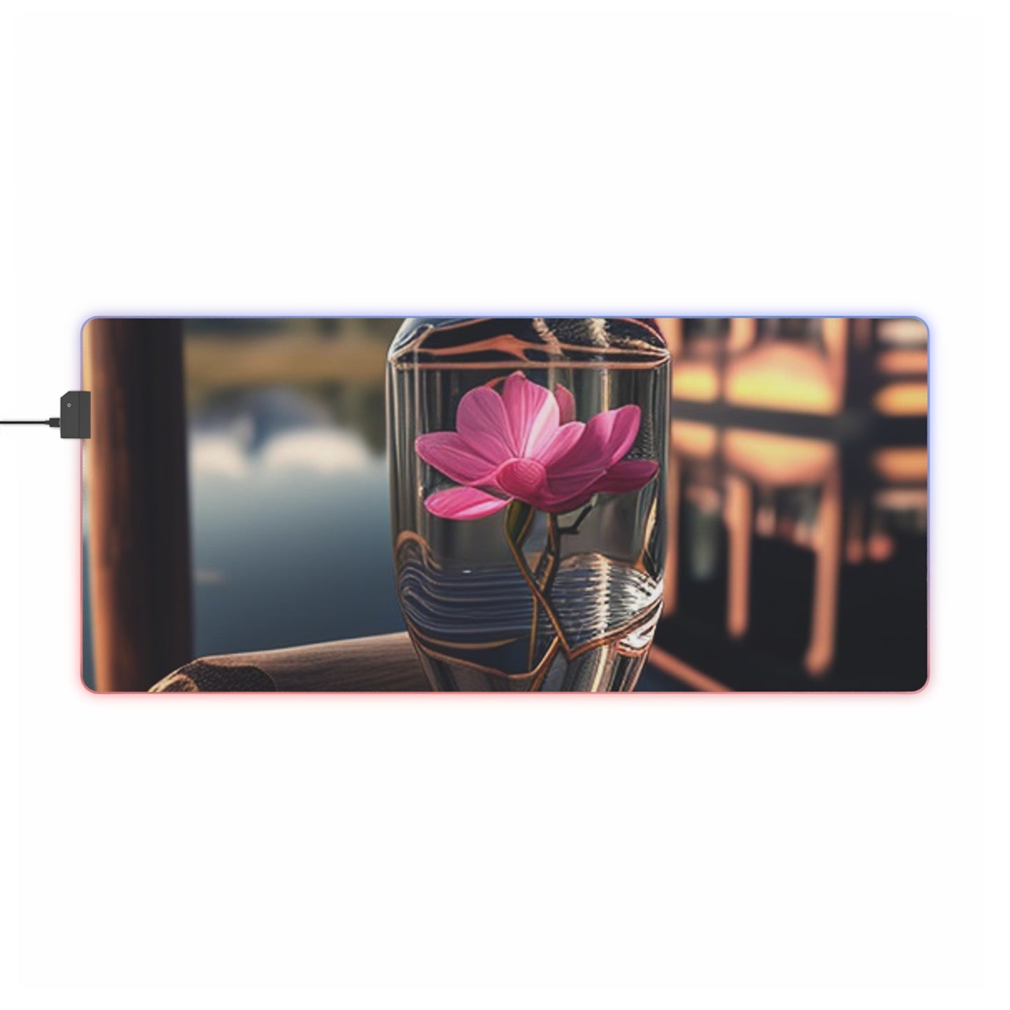 LED Gaming Mouse Pad Magnolia in a Glass vase 3