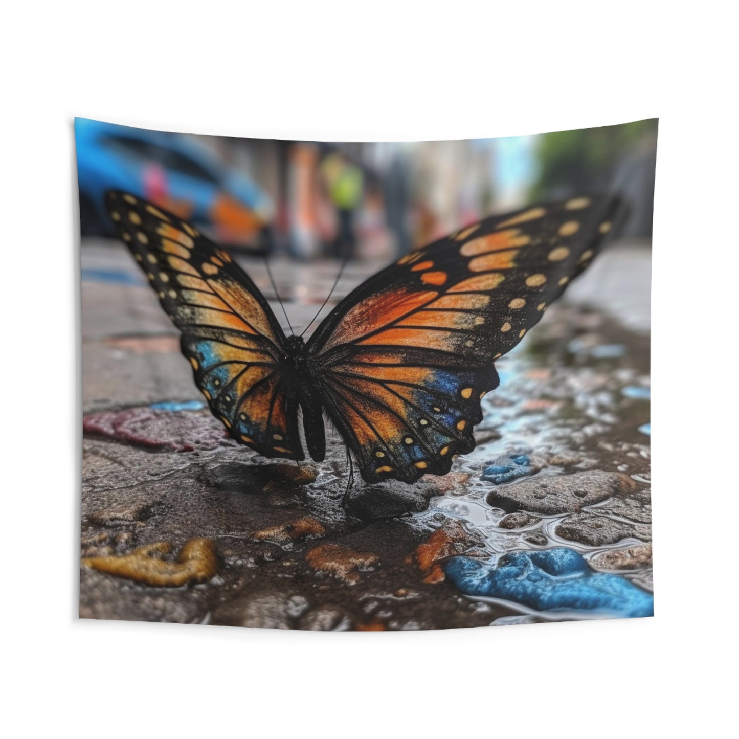 Indoor Wall Tapestries Water Butterfly Street 4